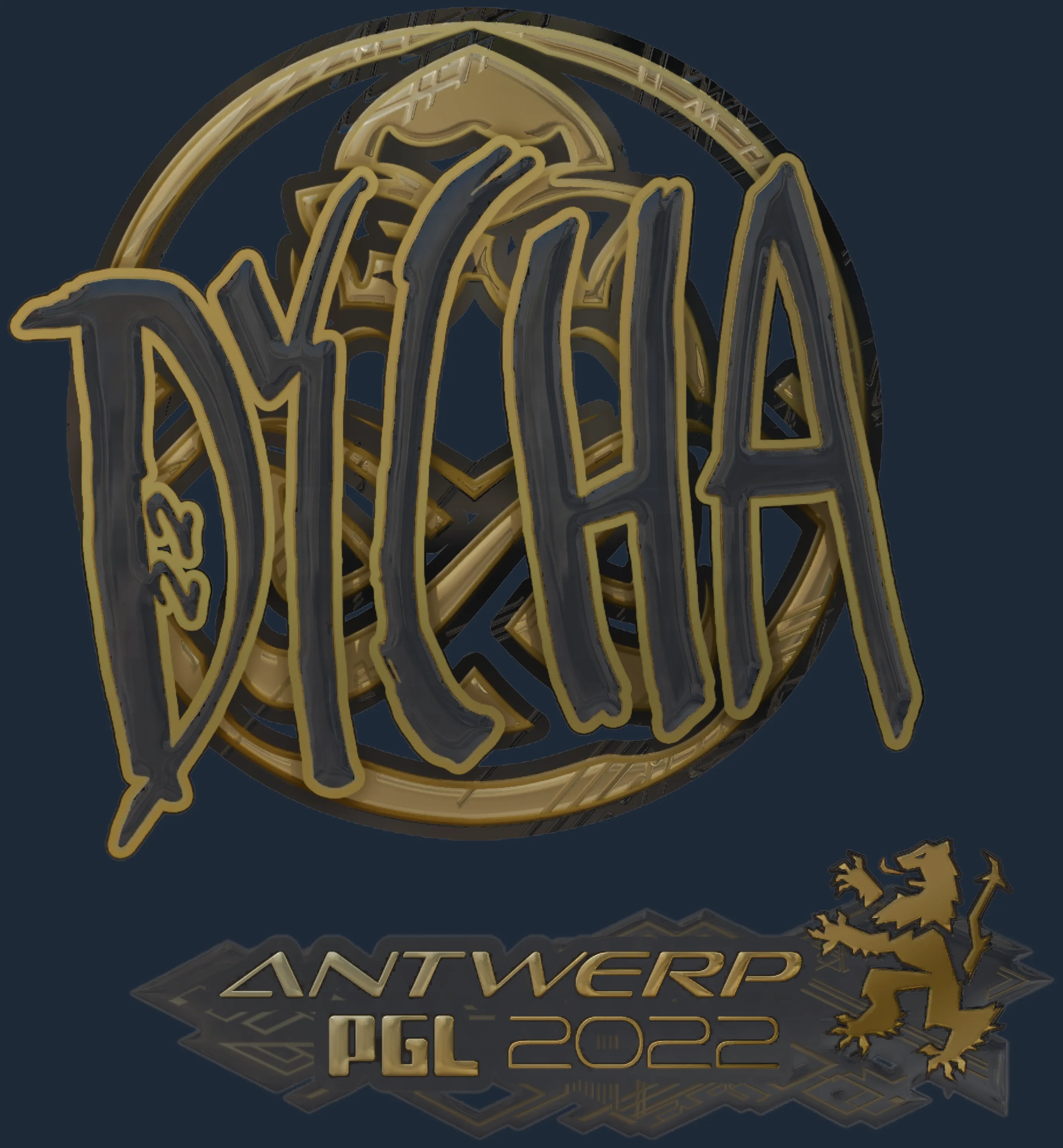 Sticker | dycha (Gold) | Antwerp 2022 Image