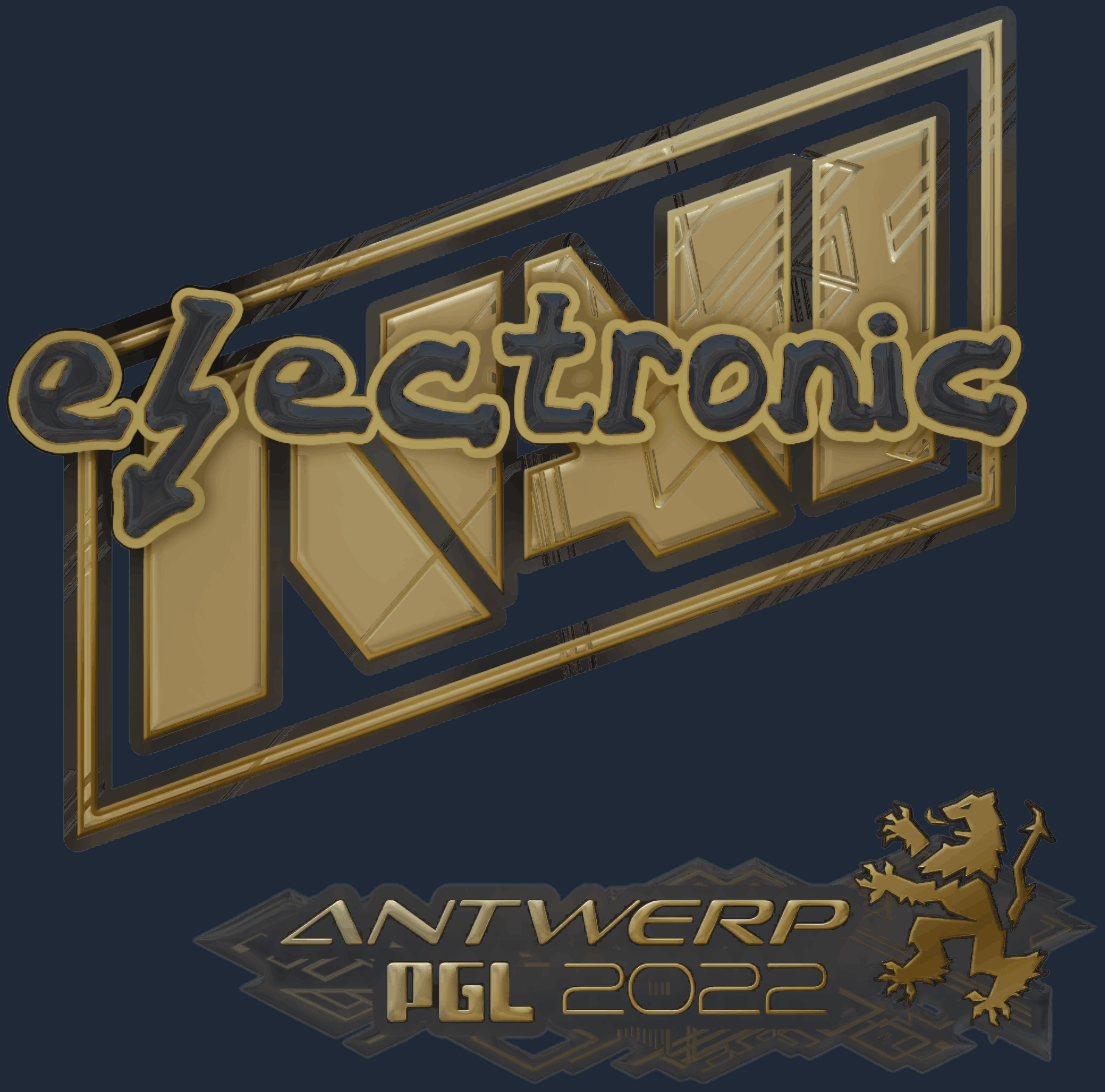 Sticker | electronic (Gold) | Antwerp 2022 Image