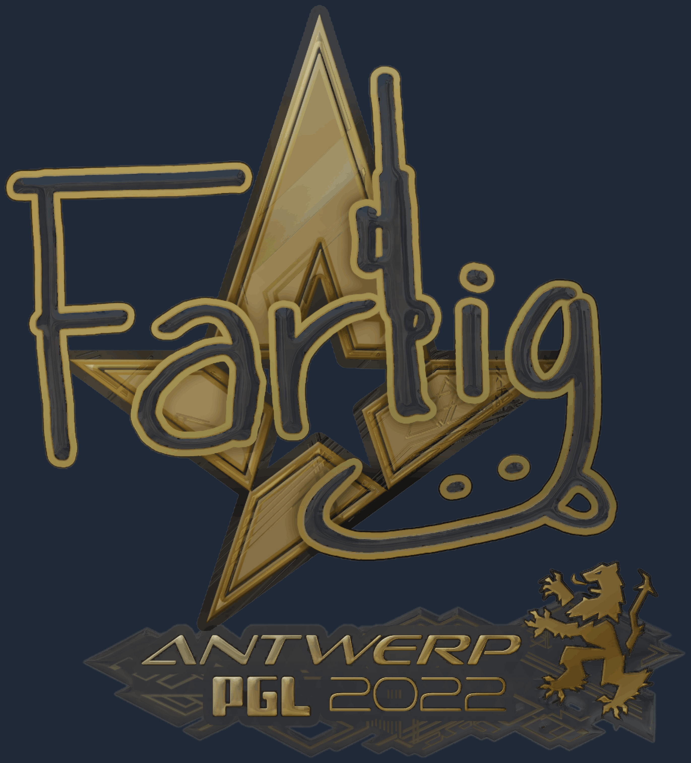 Sticker | Farlig (Gold) | Antwerp 2022 Image