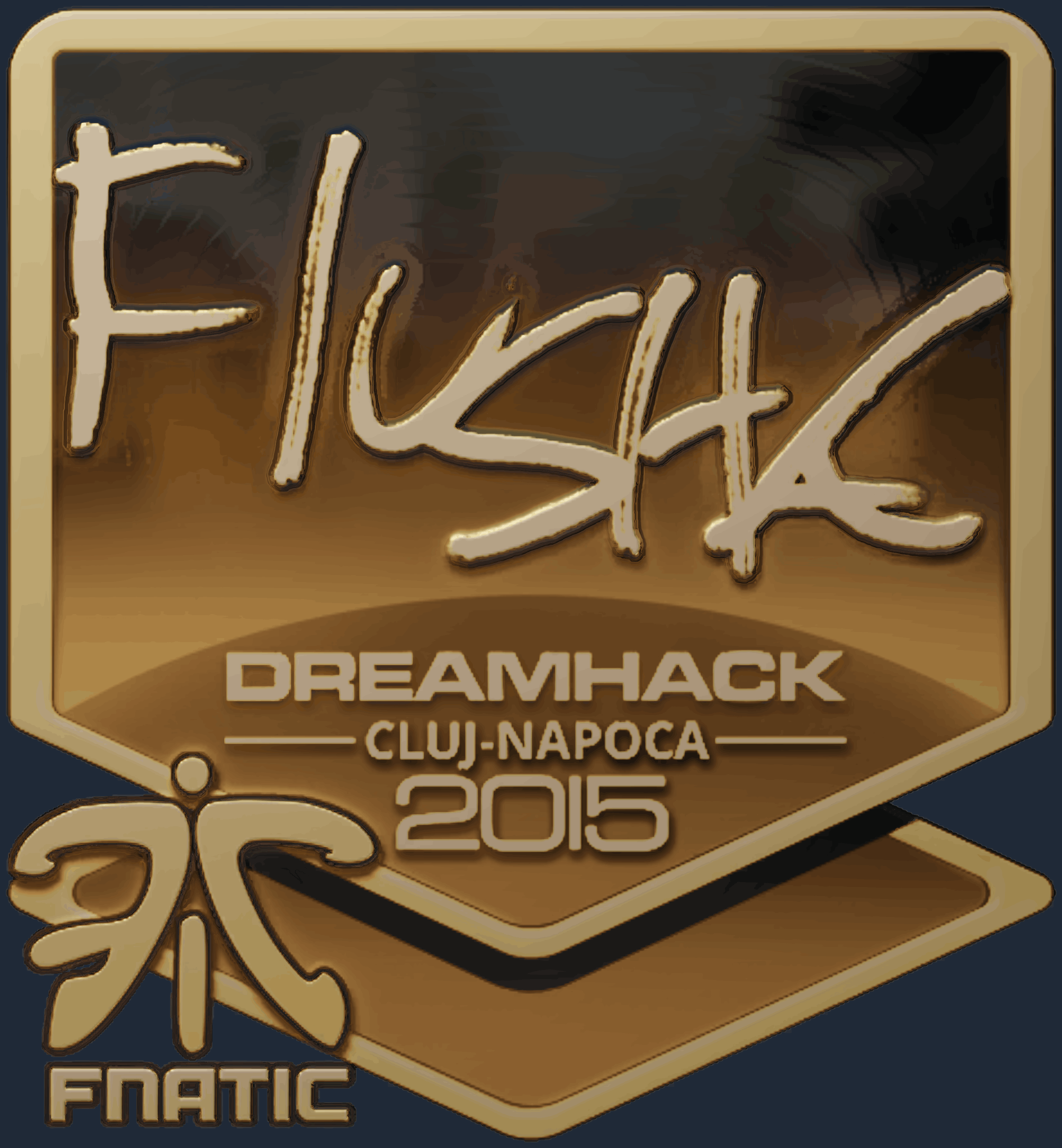 Sticker | flusha (Gold) | Cluj-Napoca 2015 Image