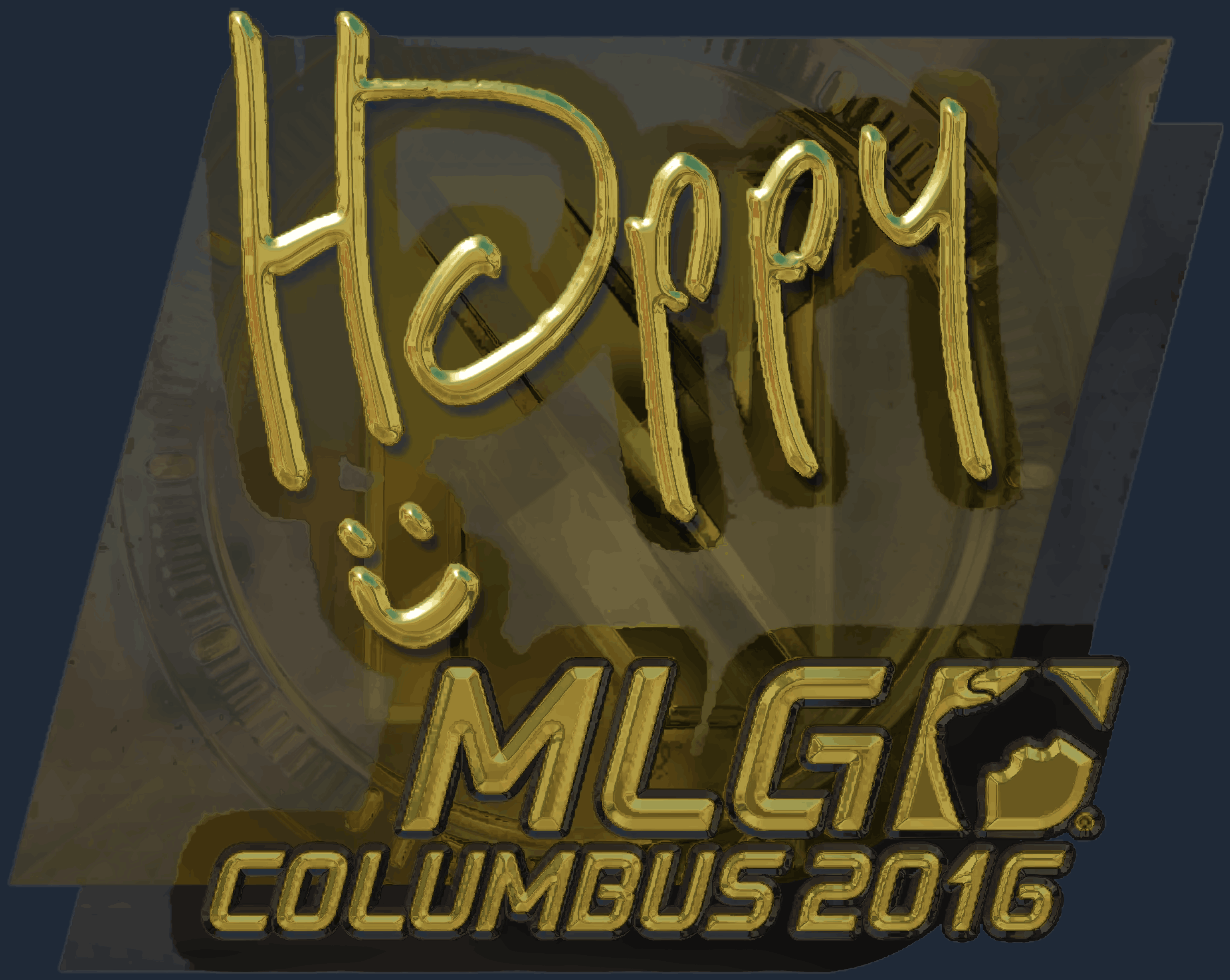 Sticker | Happy (Gold) | MLG Columbus 2016 Screenshot
