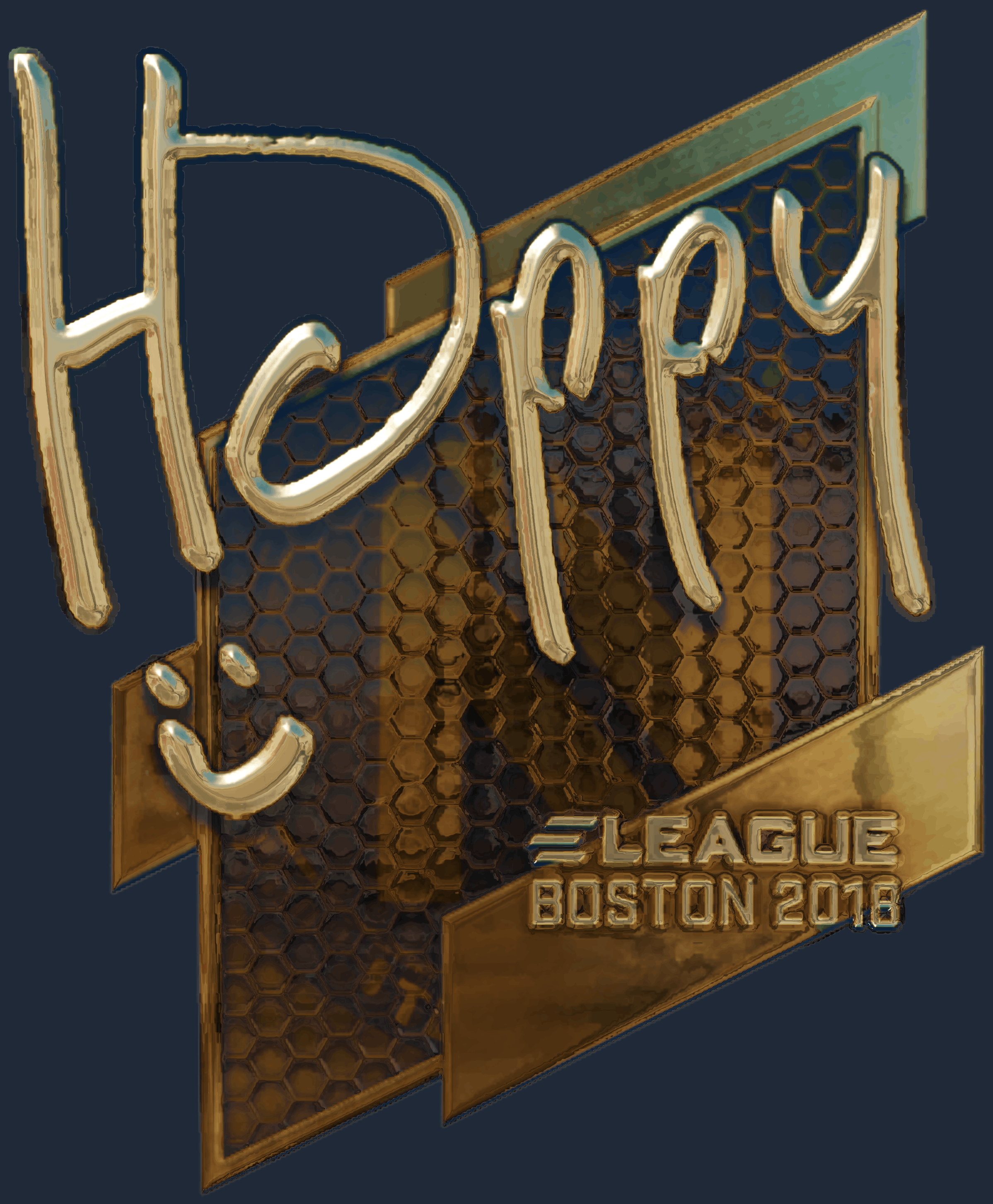Sticker | Happy (Gold) | Boston 2018 Image