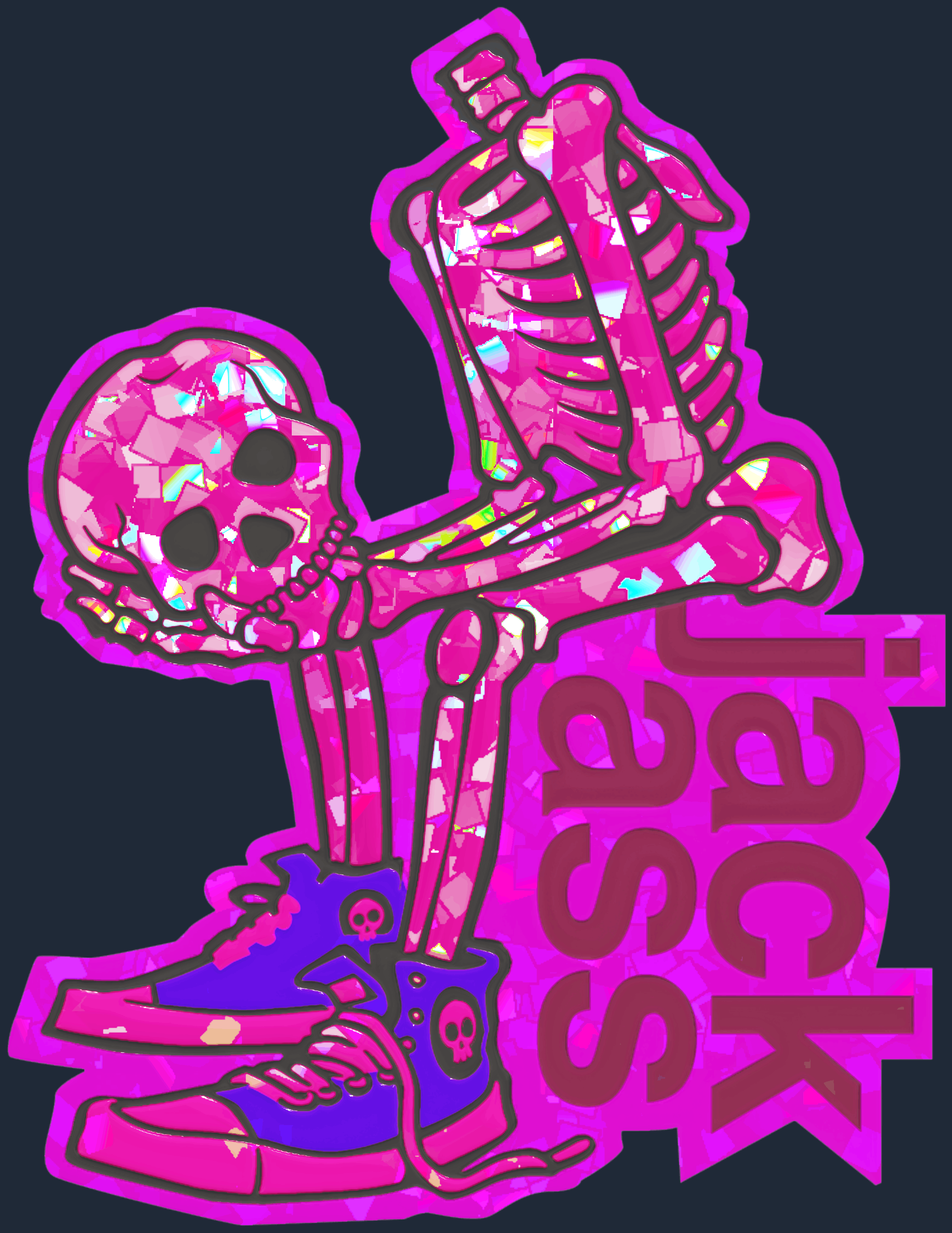 Sticker | Head In Hands (Glitter) Image