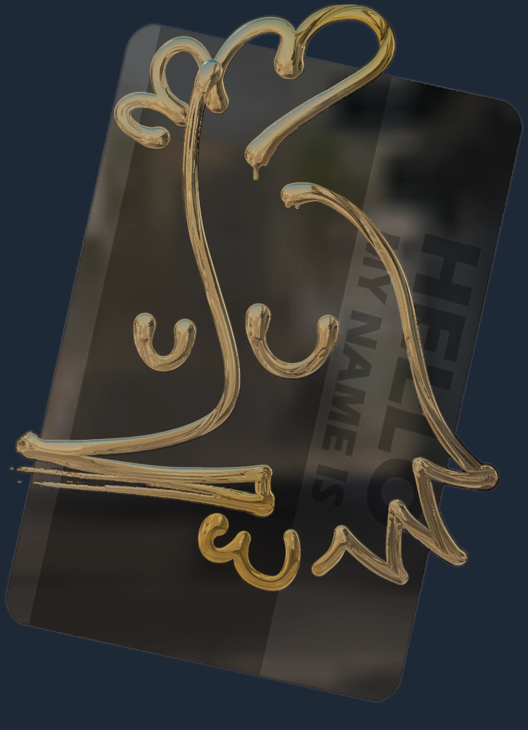 Sticker | Hello AK-47 (Gold) Image