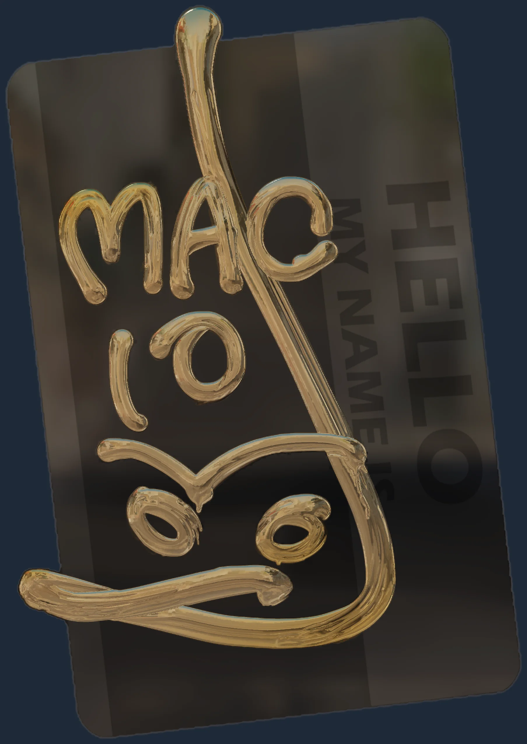 Sticker | Hello MAC-10 (Gold) Image