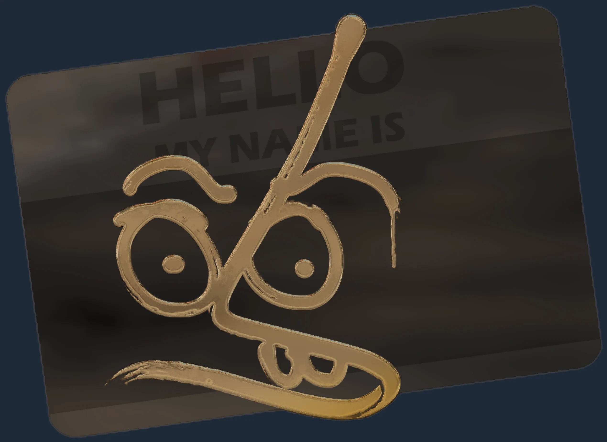 Sticker | Hello MP7 (Gold) Image