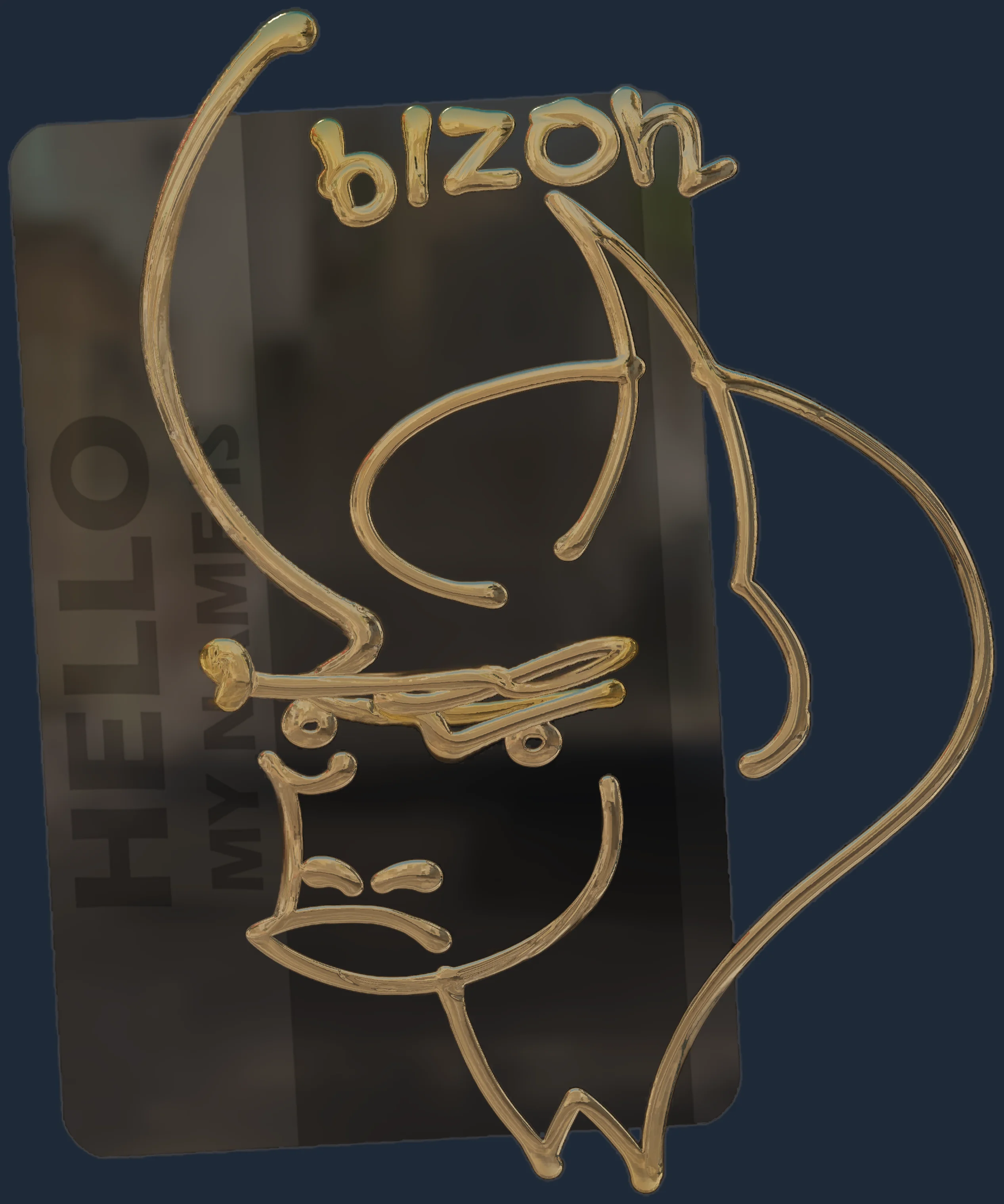 Sticker | Hello PP-Bizon (Gold) Image