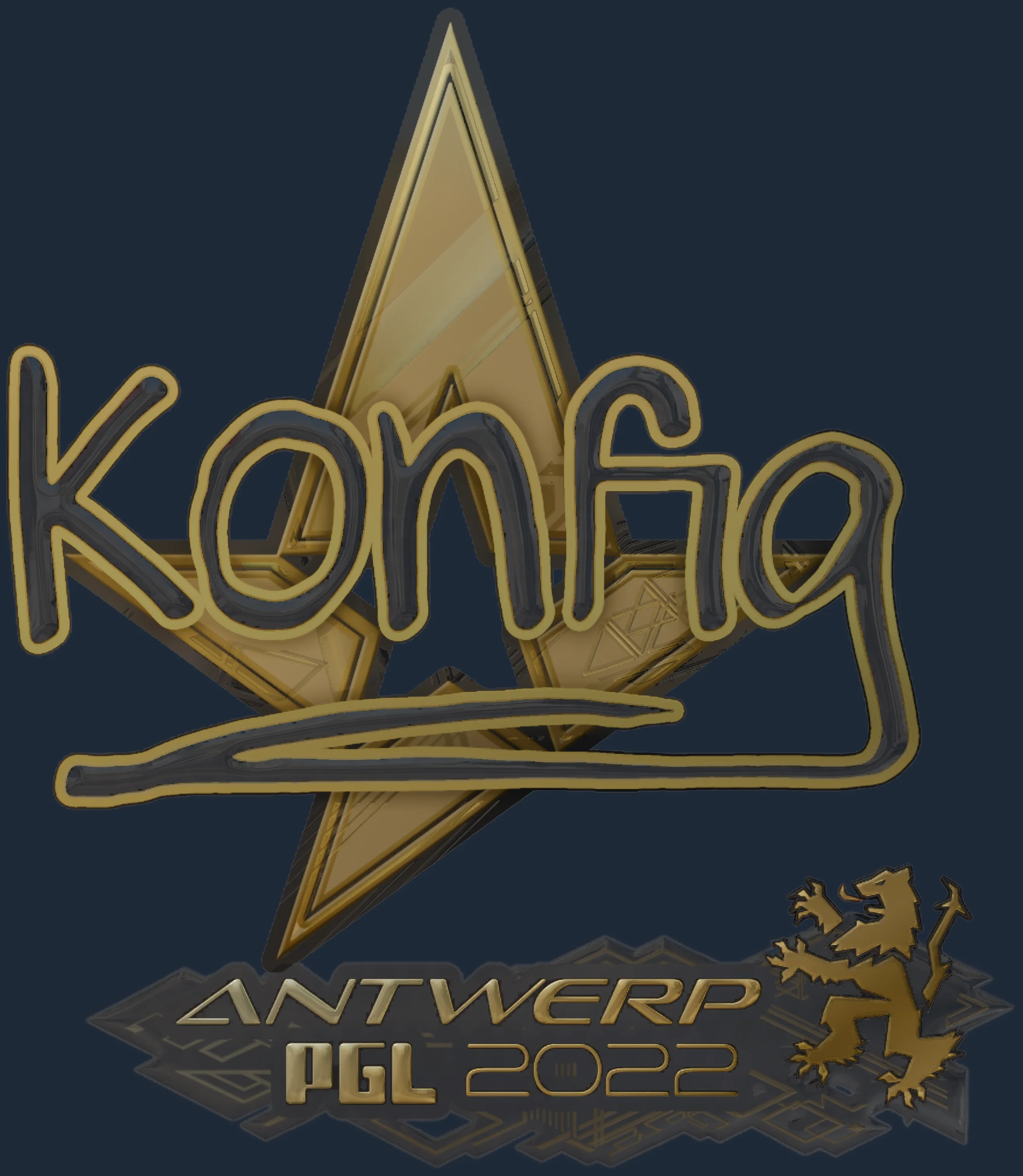 Sticker | k0nfig (Gold) | Antwerp 2022 Image