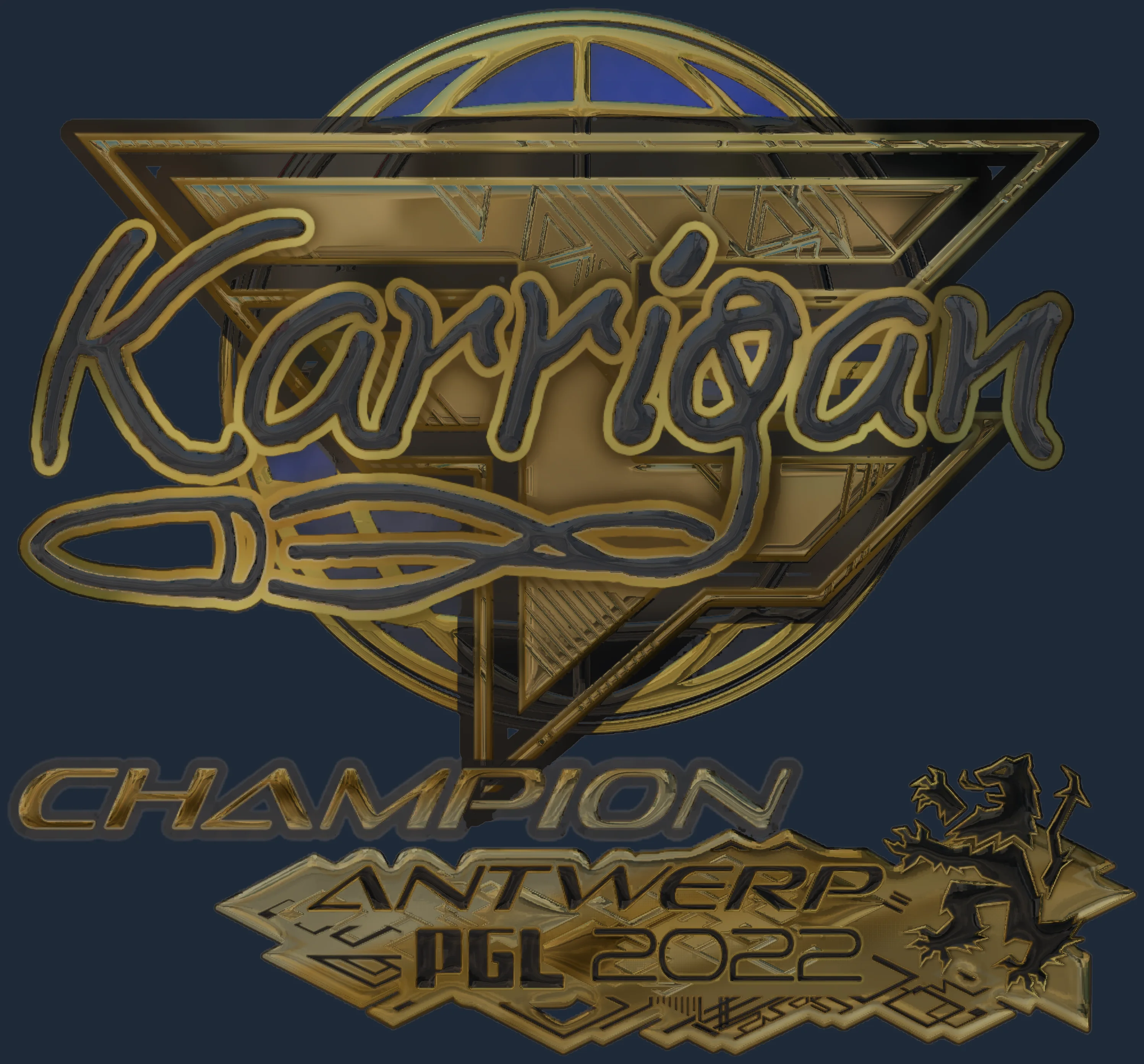 Sticker | karrigan (Gold, Champion) | Antwerp 2022 Image