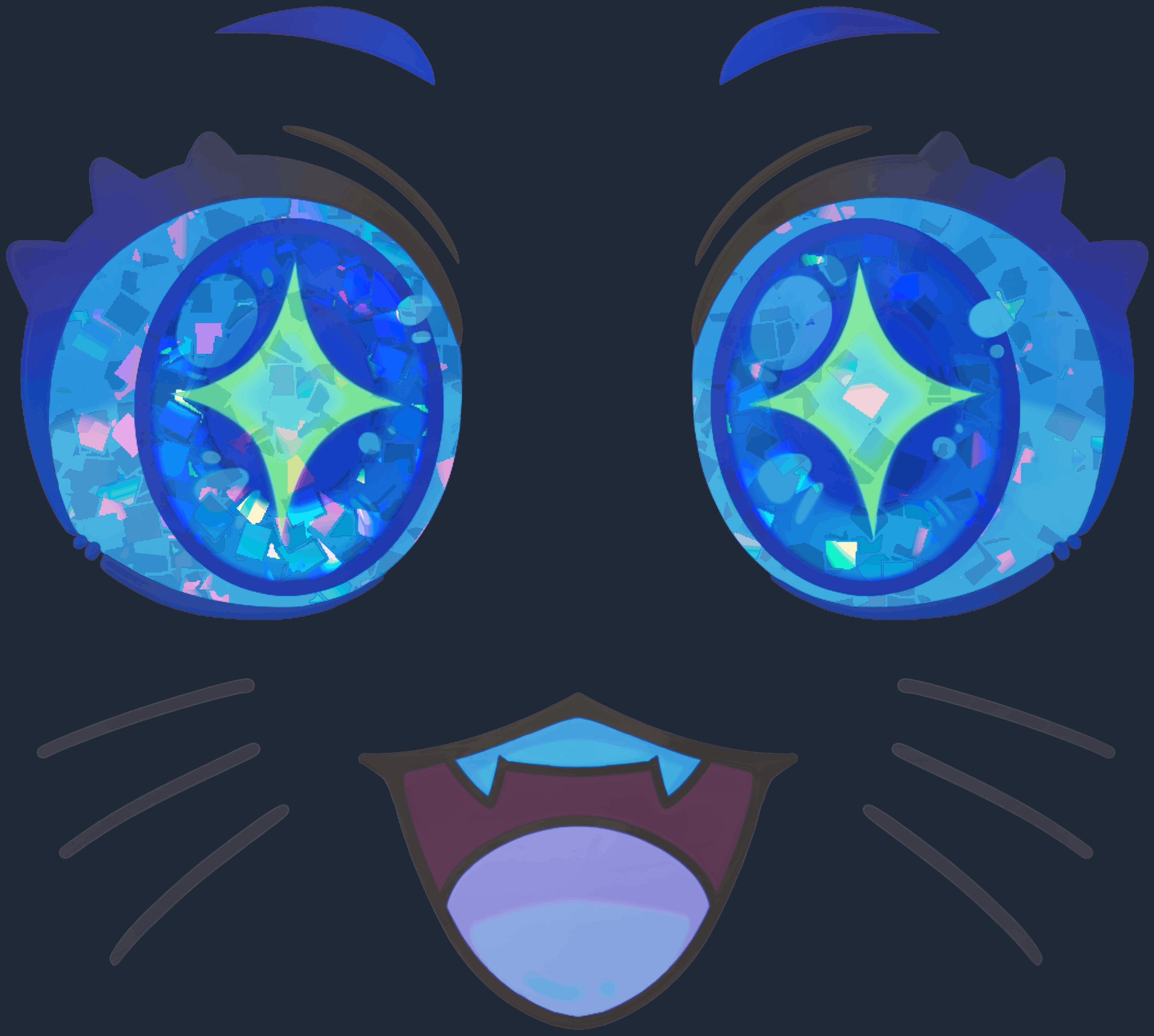 Sticker | Kawaii Eyes (Glitter) Image