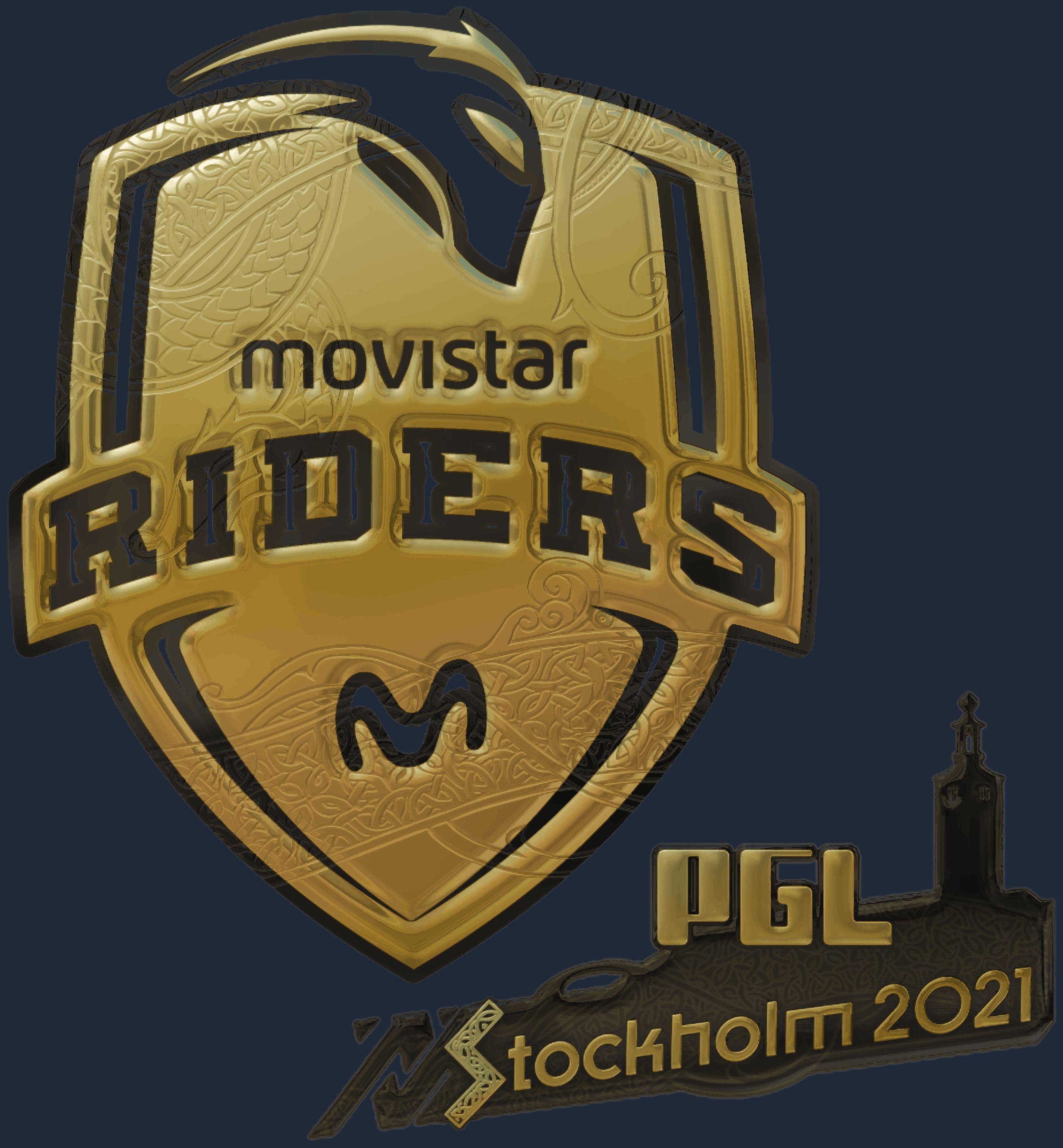 Sticker | Movistar Riders (Gold) | Stockholm 2021 Image