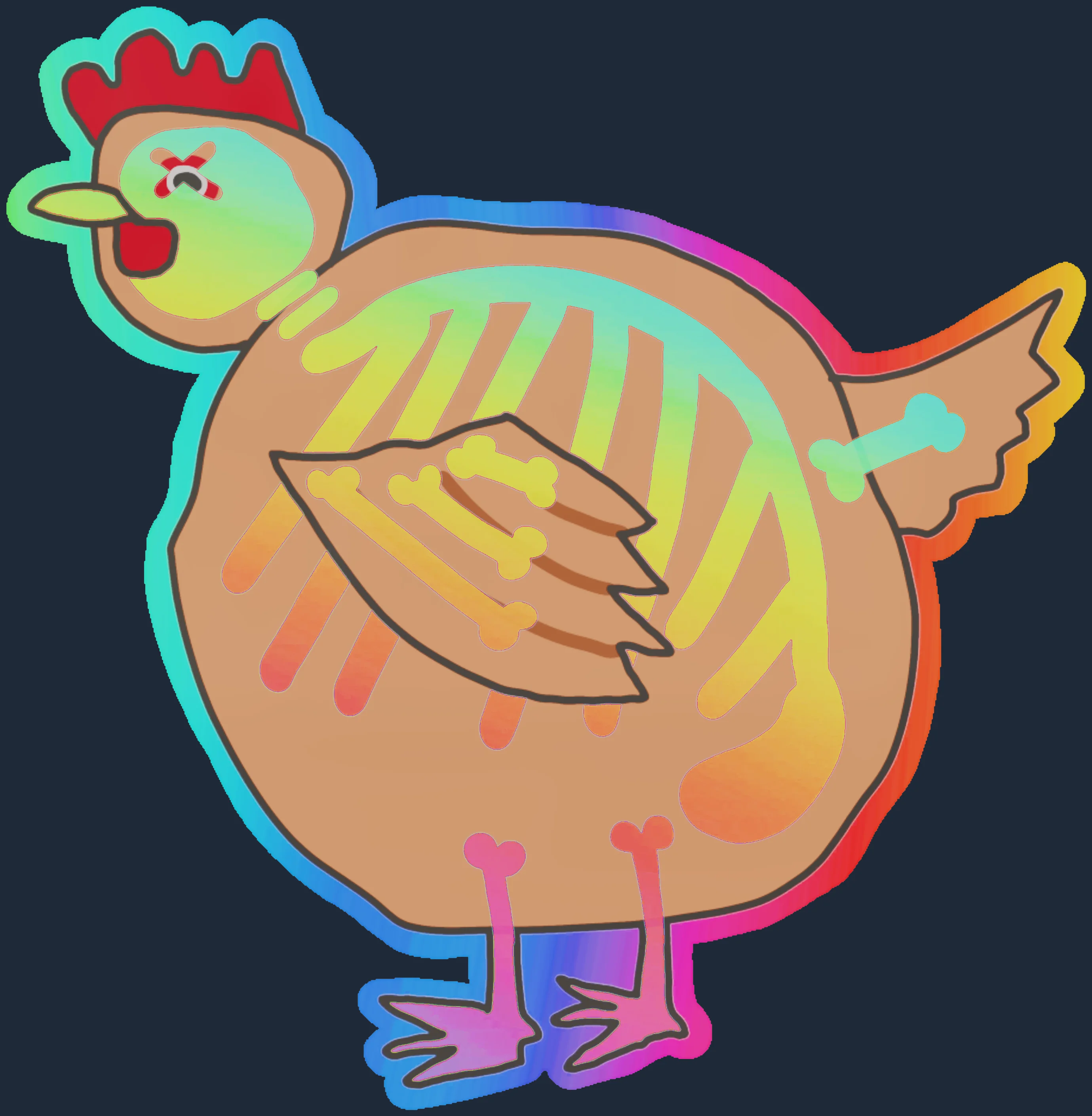 Sticker | Poorly Drawn Chicken (Holo) Image