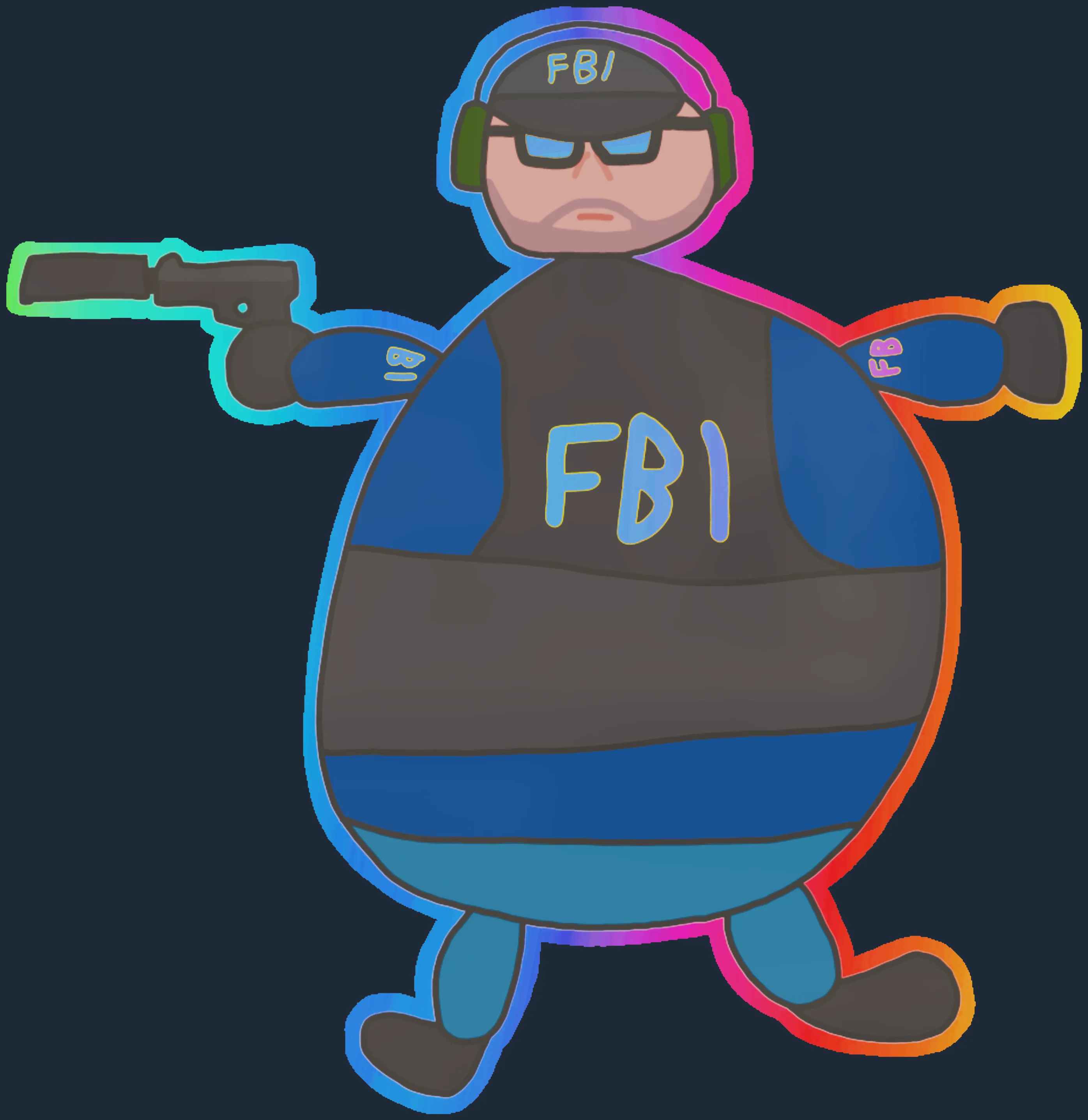 Sticker | Poorly Drawn FBI (Holo) Image