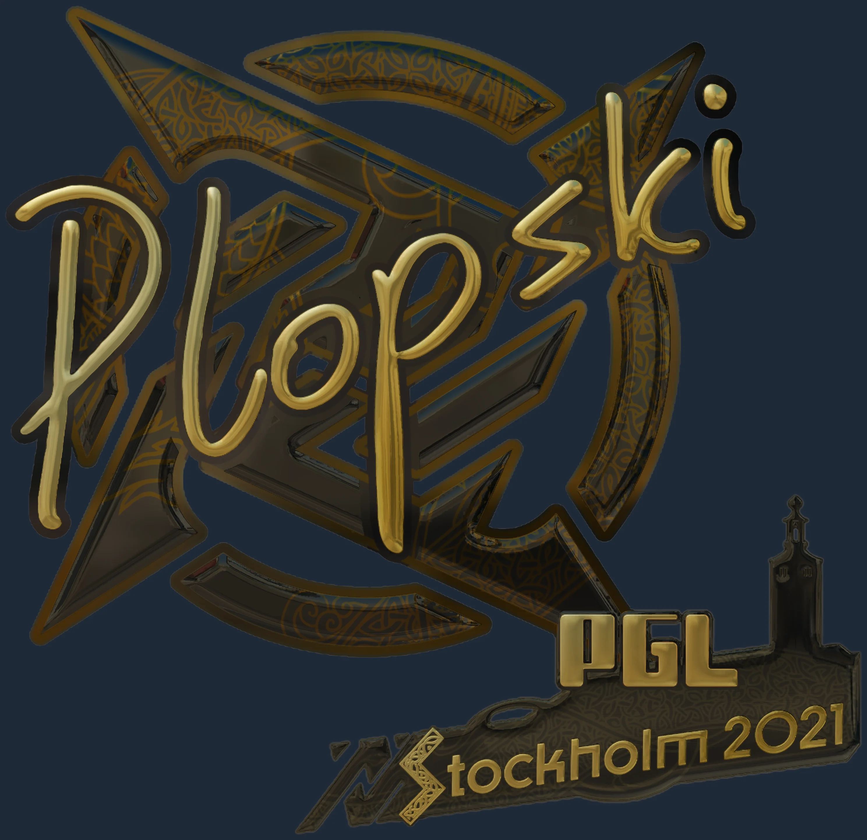 Sticker | Plopski (Gold) | Stockholm 2021 Image