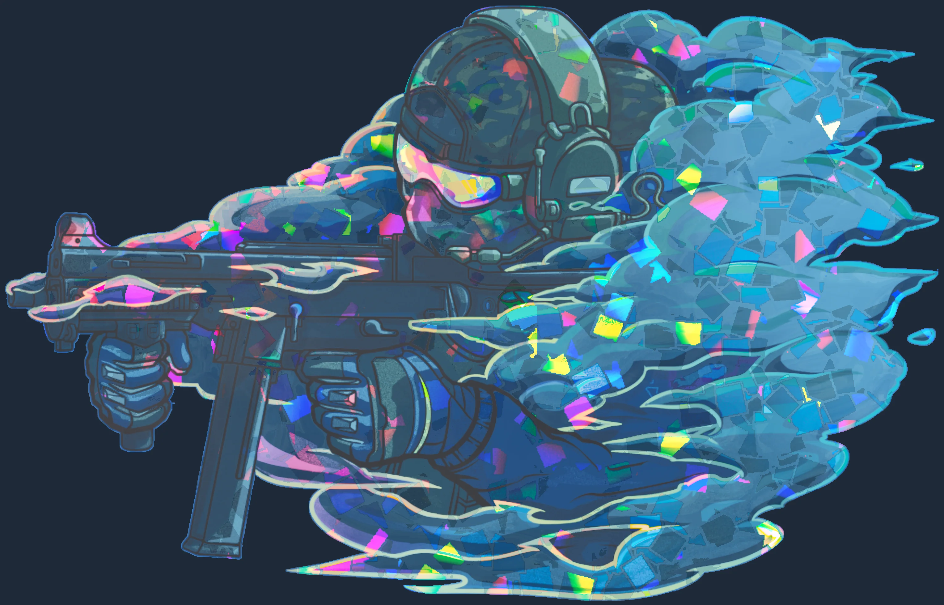 Sticker | Pushing Smokes (Glitter) Image