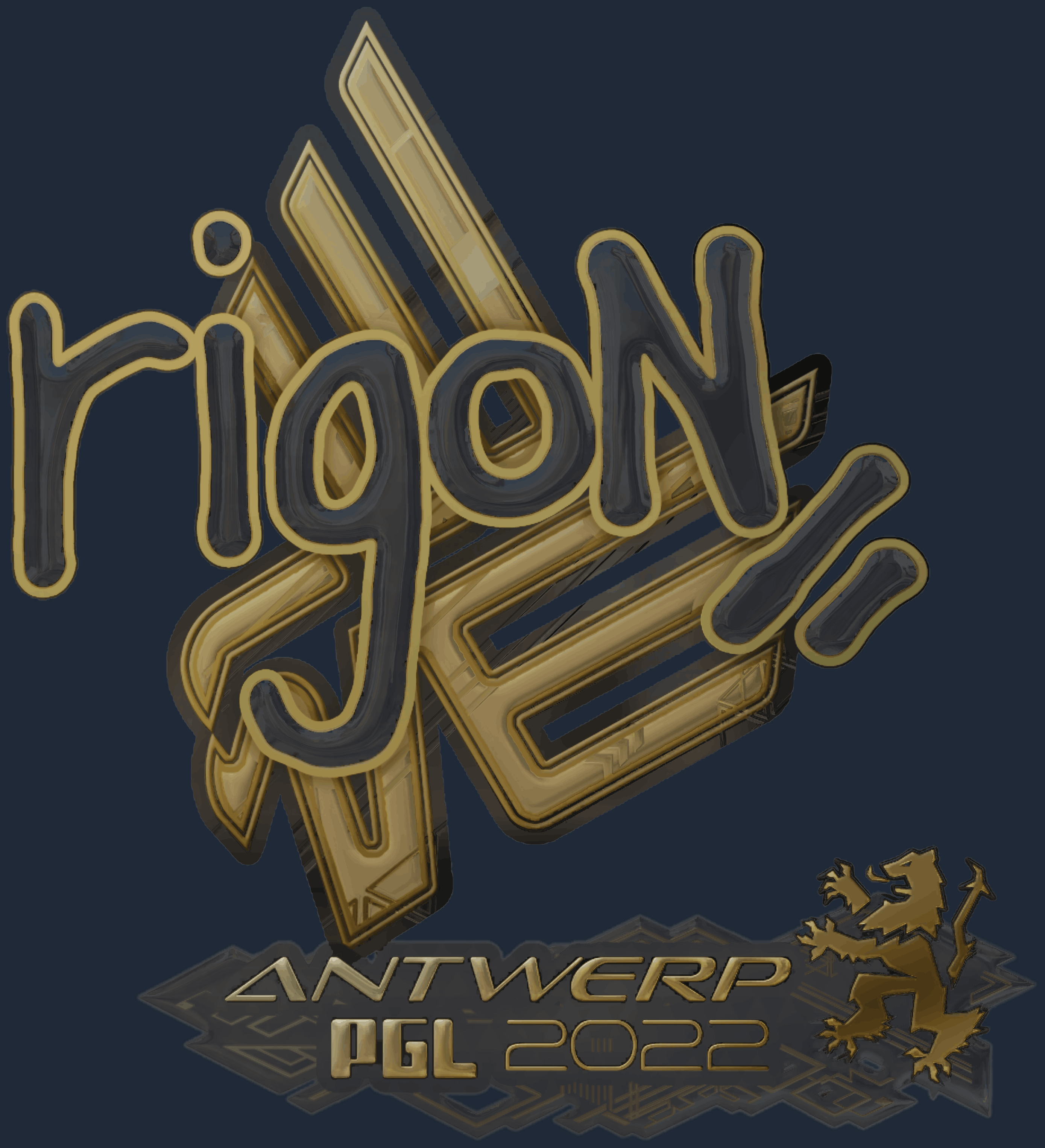 Sticker | rigoN (Gold) | Antwerp 2022 Screenshot