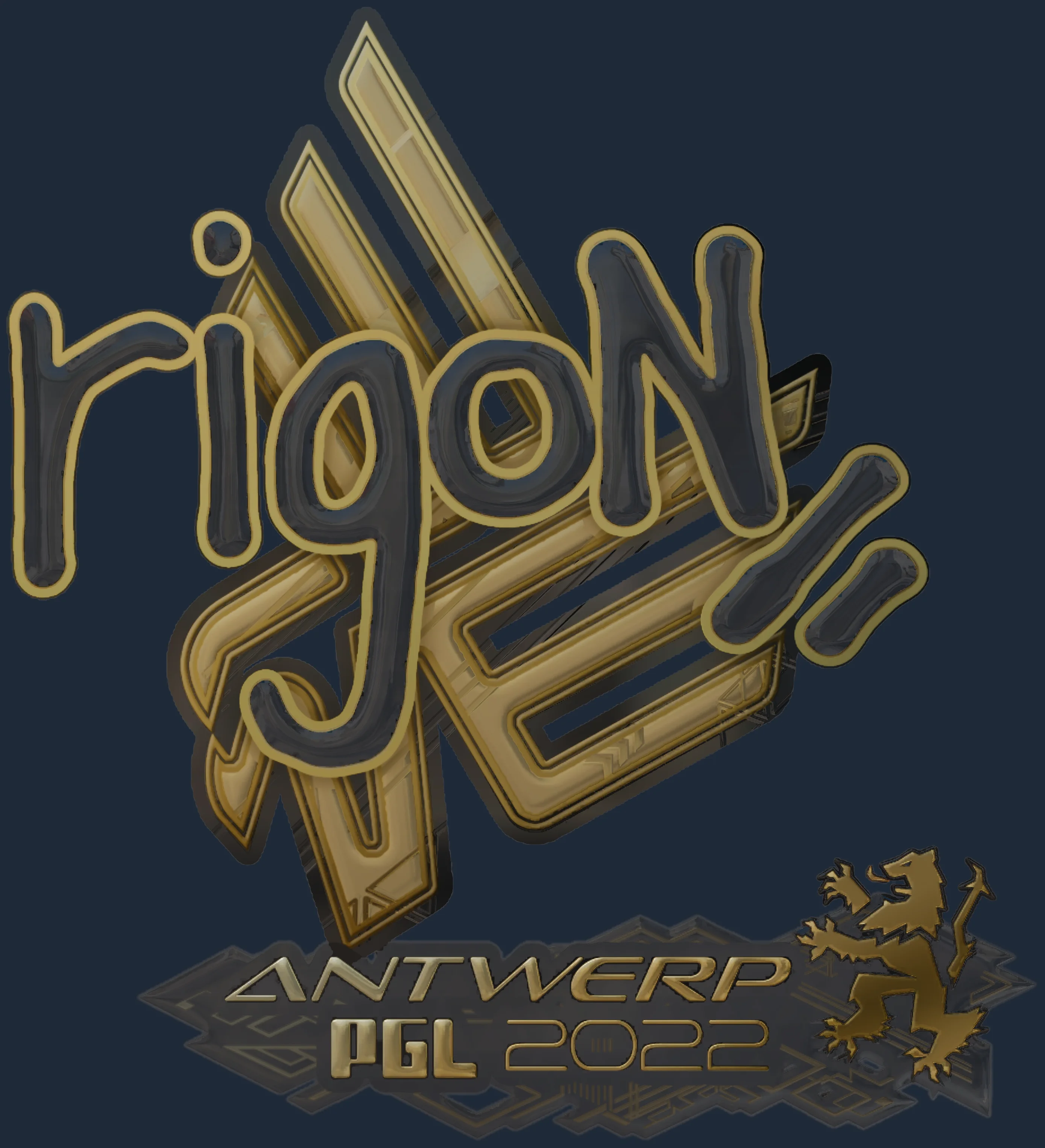 Sticker | rigoN (Gold) | Antwerp 2022 Image