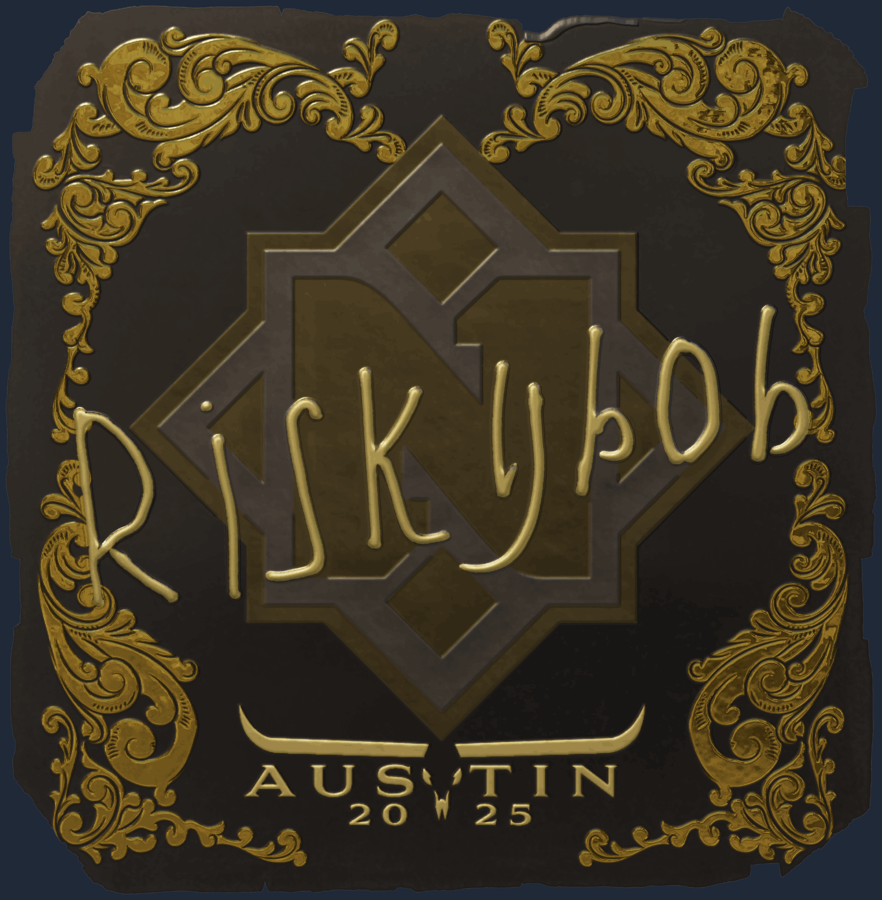Sticker | riskyb0b (Gold) | Austin 2025 Image
