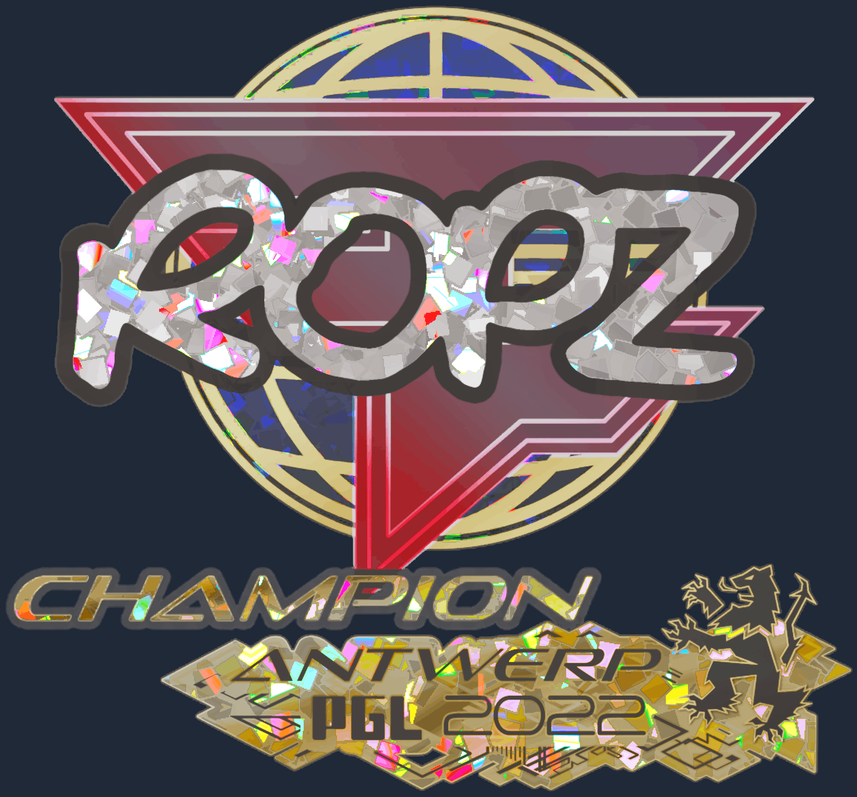 Sticker | ropz (Glitter, Champion) | Antwerp 2022 Image