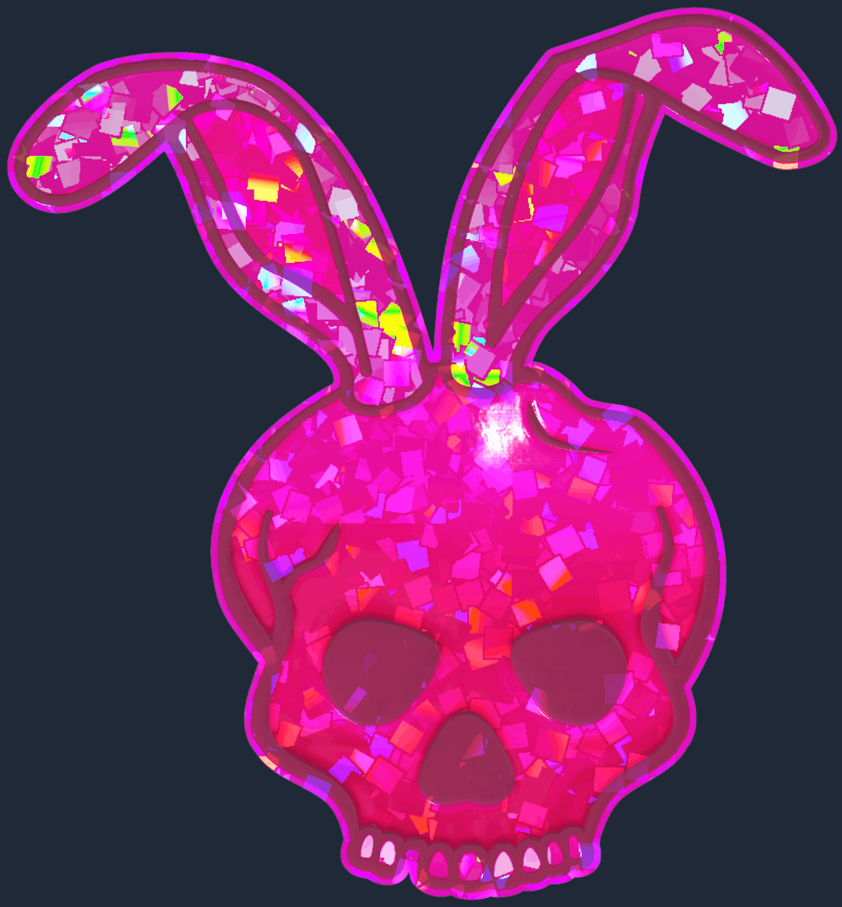 Sticker | Skull Bunny (Glitter) Image