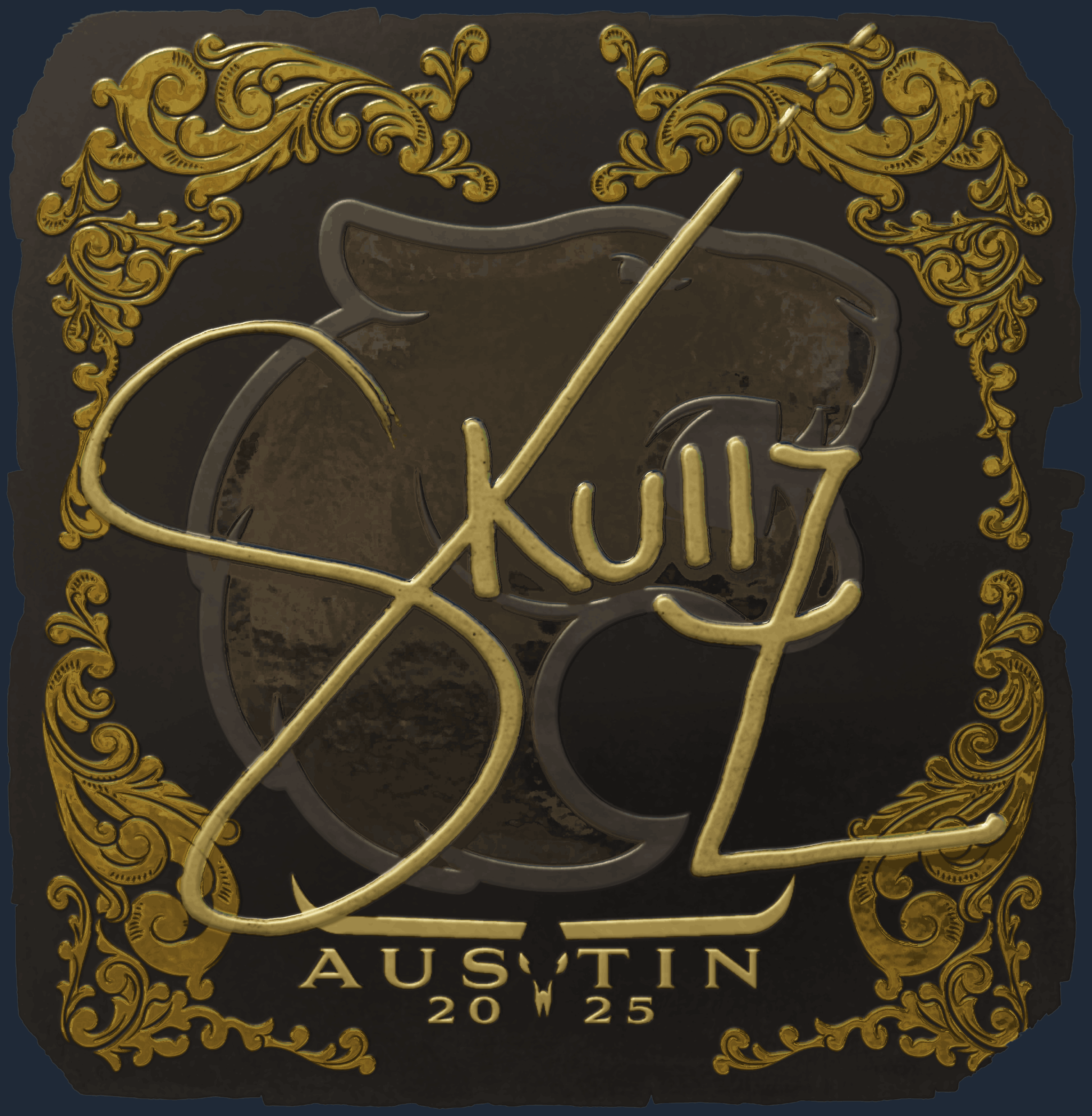 Sticker | skullz (Gold) | Austin 2025 Image
