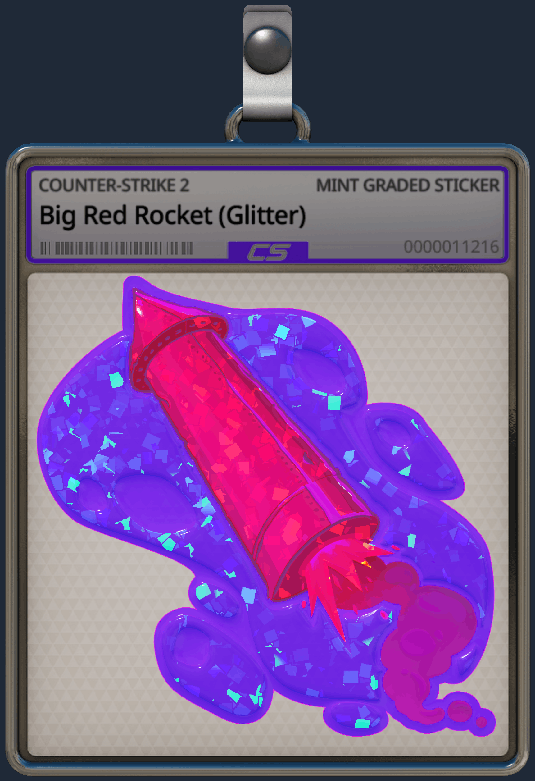 Sticker | Big Red Rocket (Glitter) Image