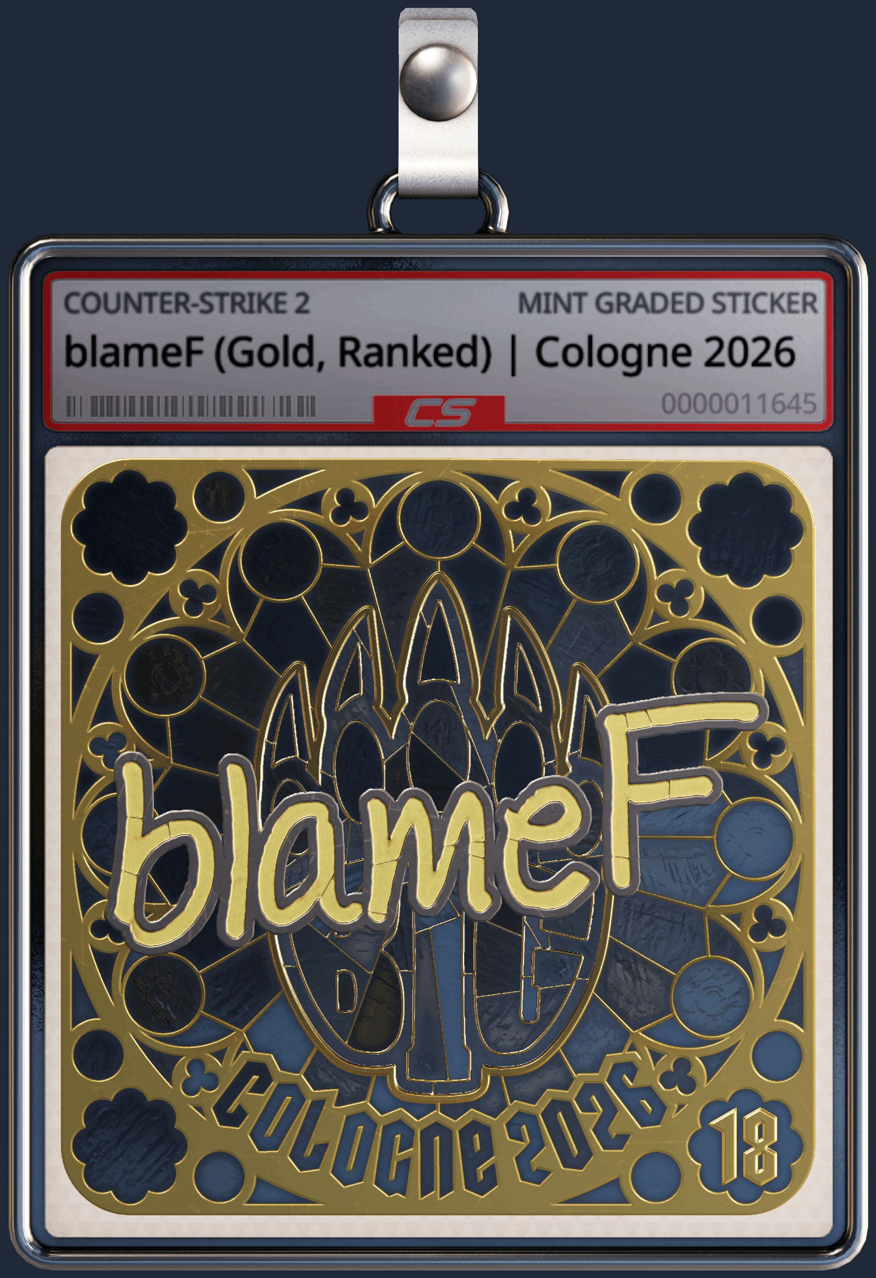 Sticker | blameF (Gold, Ranked) | Cologne 2026 Image