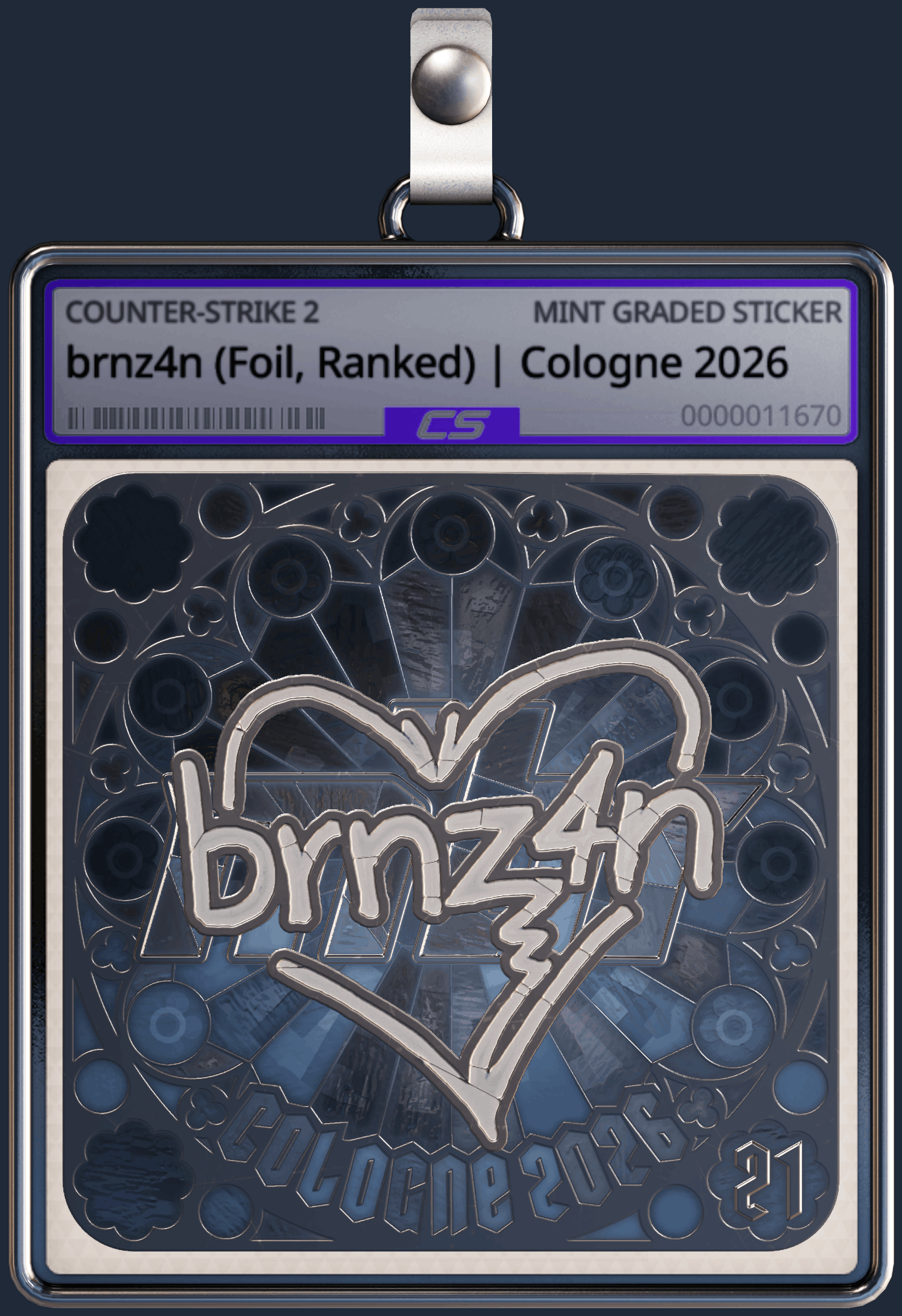 Sticker | brnz4n (Foil, Ranked) | Cologne 2026 Image