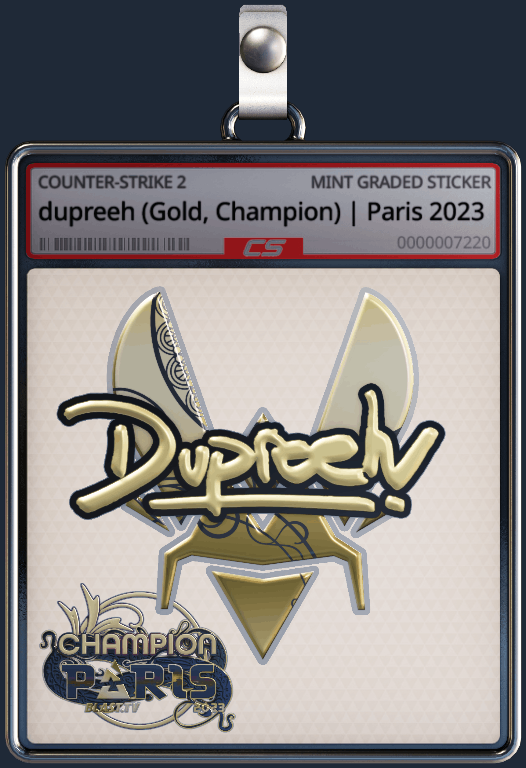 Sticker | dupreeh (Gold, Champion) | Paris 2023 Image