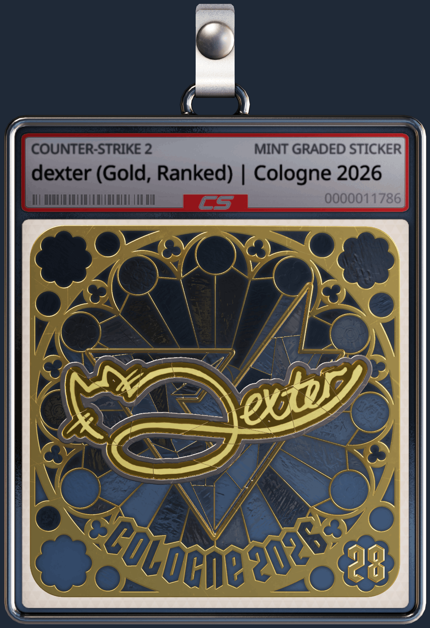 Sticker | dexter (Gold, Ranked) | Cologne 2026 Image