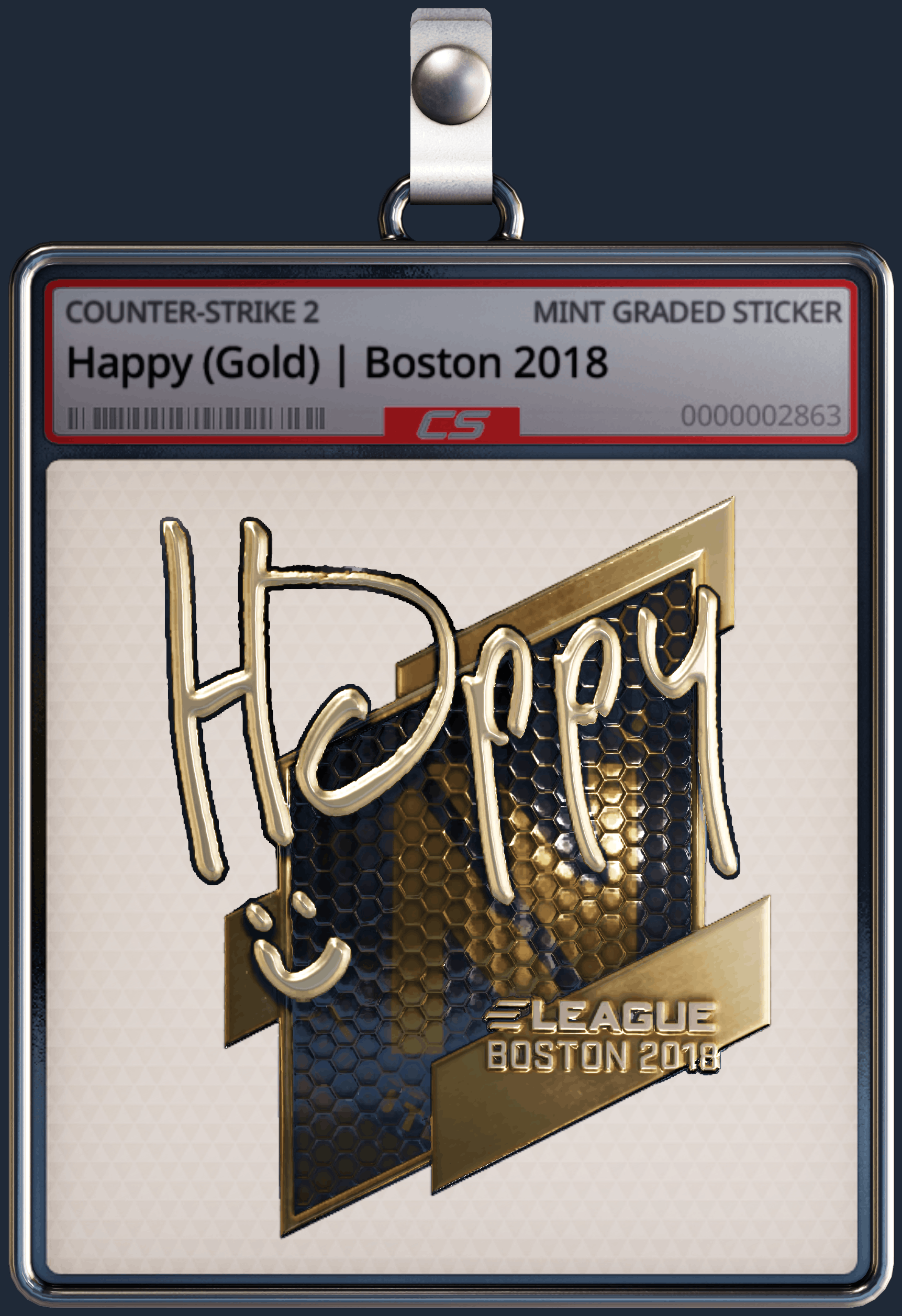 Sticker | Happy (Gold) | Boston 2018 Image