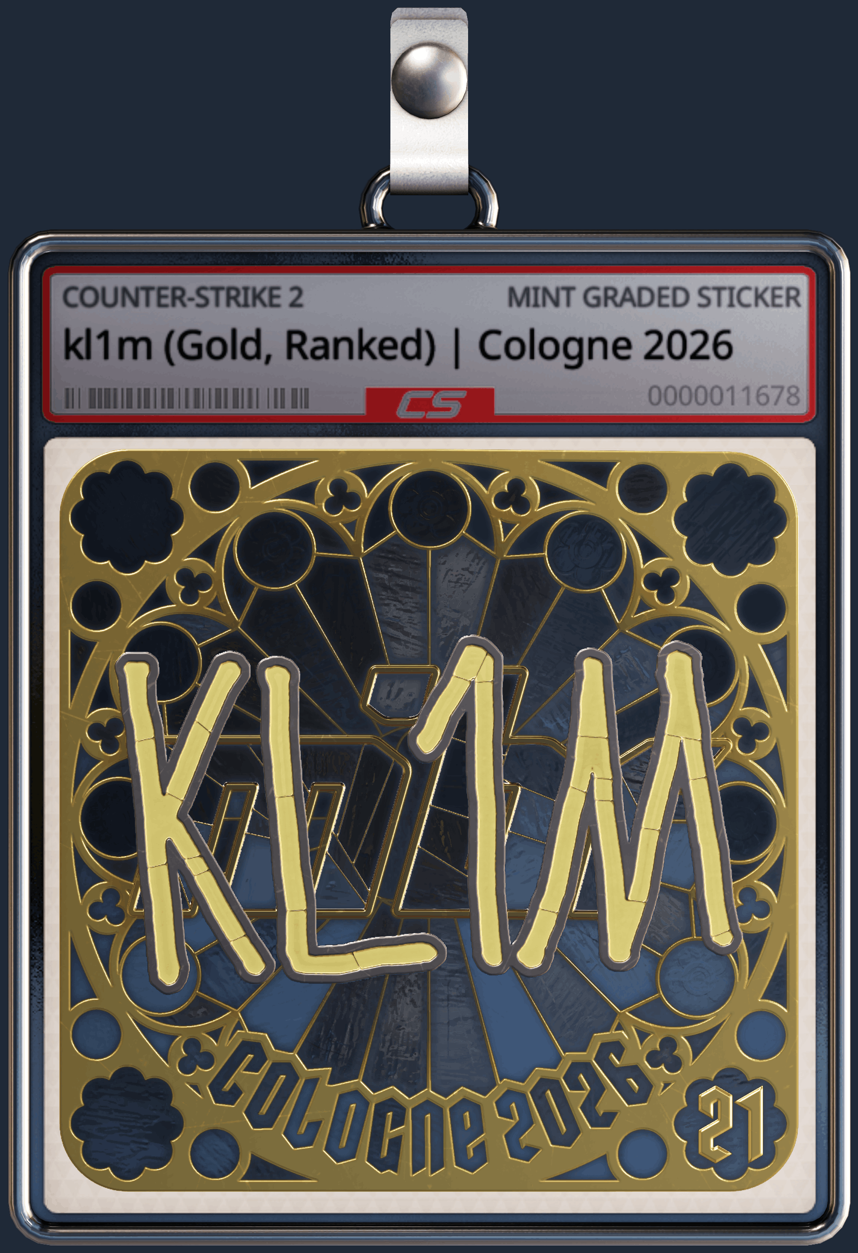 Sticker | kl1m (Gold, Ranked) | Cologne 2026 Image