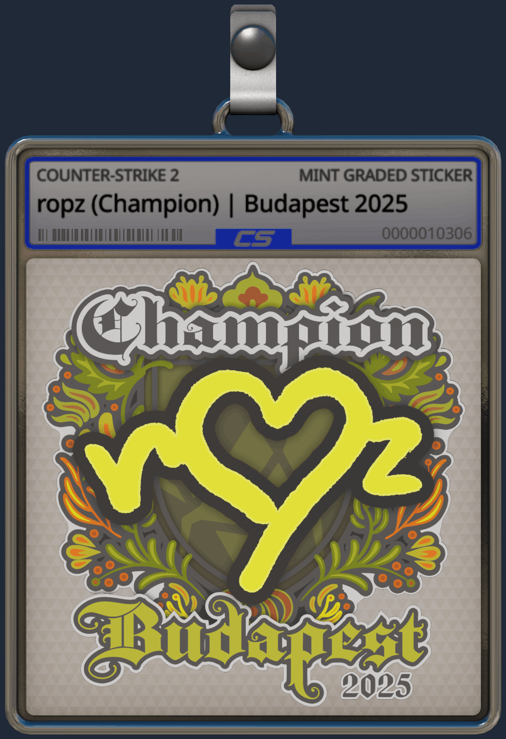 Sticker | ropz (Champion) | Budapest 2025 Image