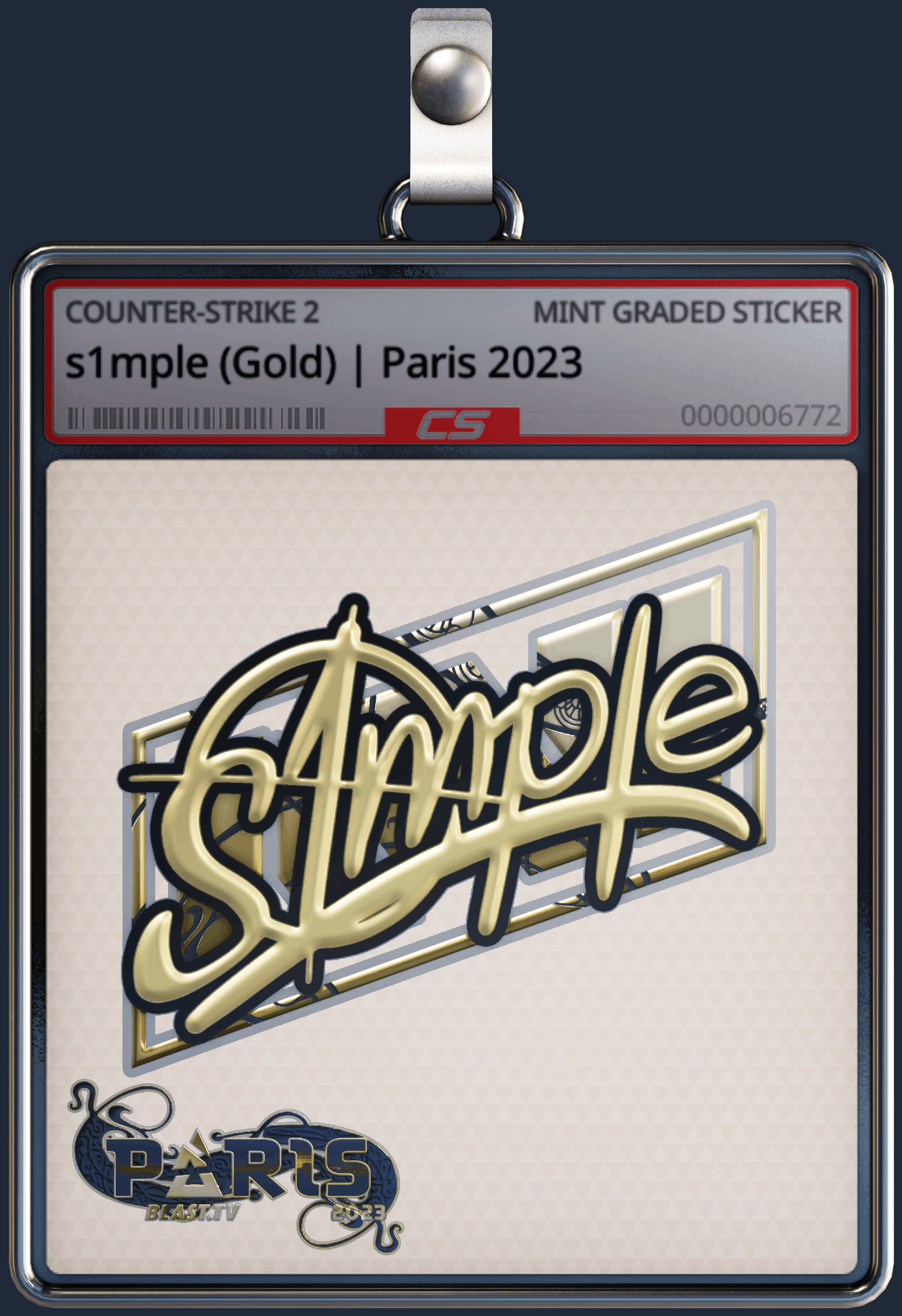 Sticker | s1mple (Gold) | Paris 2023 Image