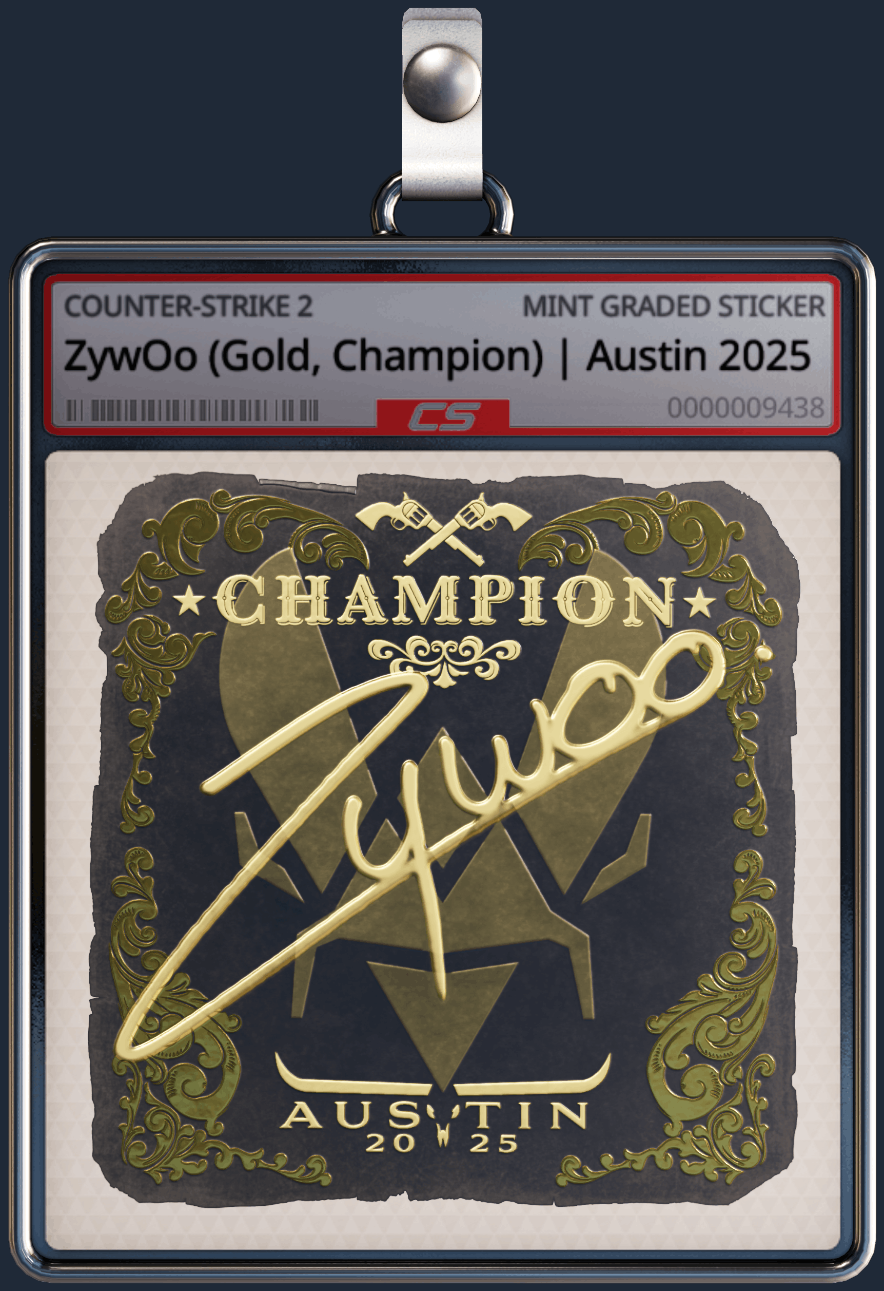 Sticker | ZywOo (Gold, Champion) | Austin 2025 Image