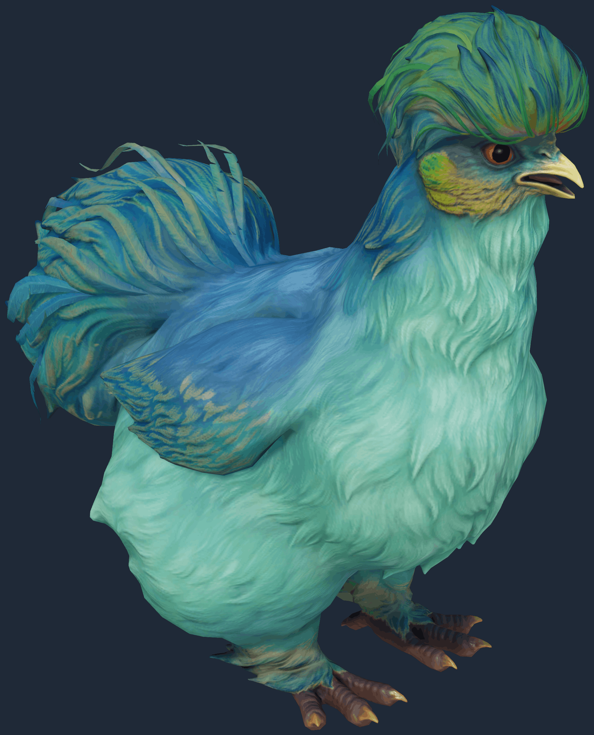 Pet Chicken | Silkie (Aqua With Yellow) Image
