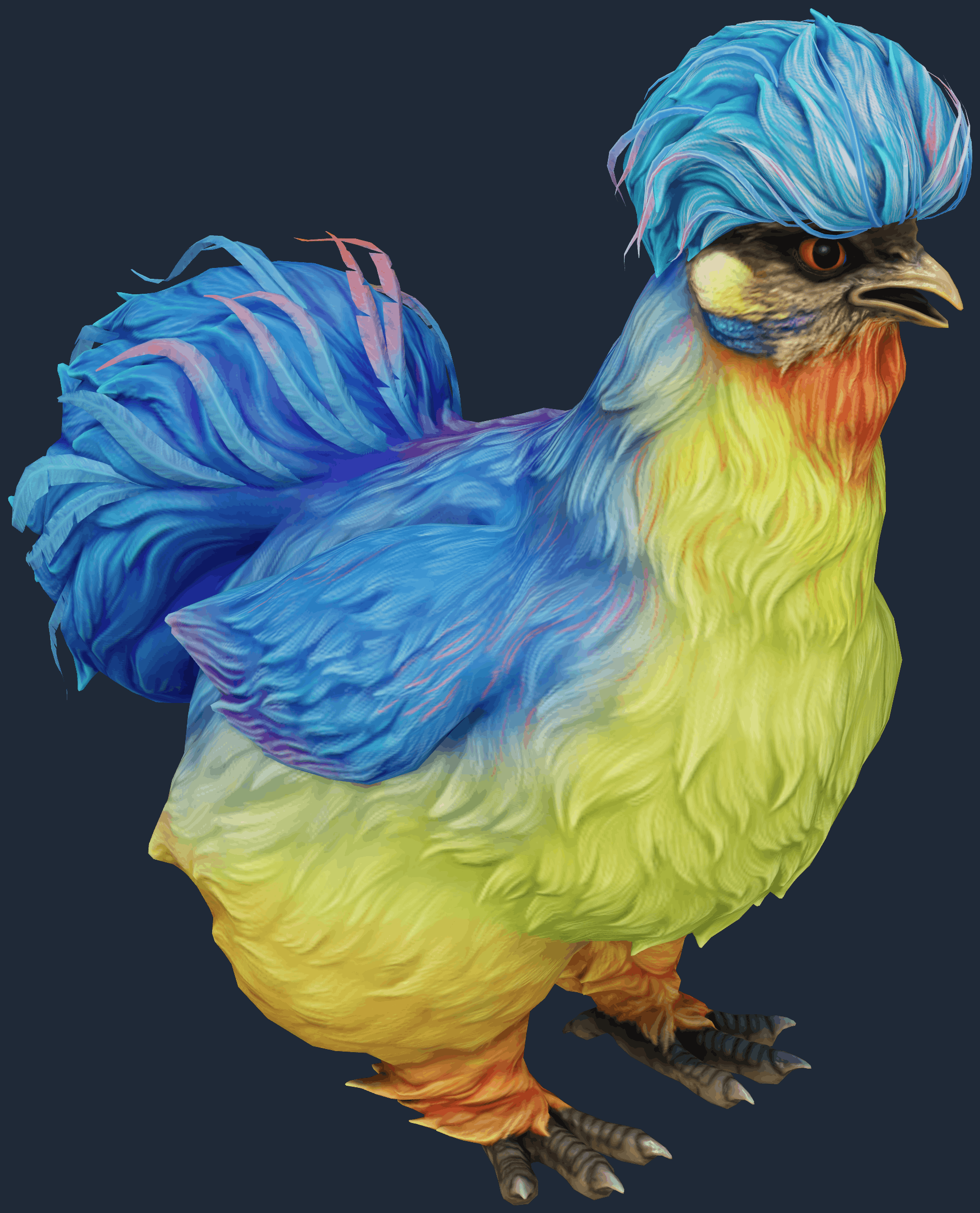 Pet Chicken | Silkie (Blue With Red Beard) Image