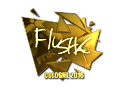 Sticker | flusha (Gold) | Cologne 2016