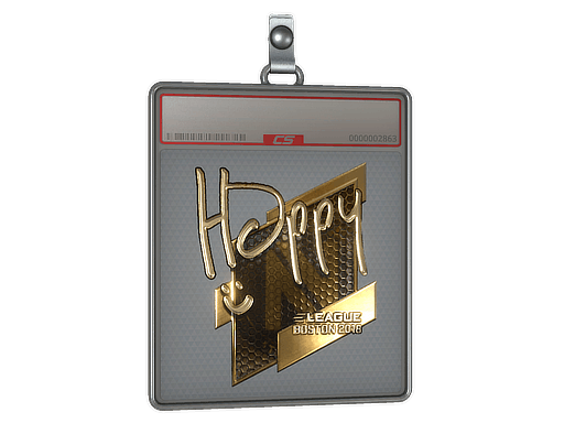 Sticker | Happy (Gold) | Boston 2018