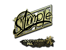 Sticker | s1mple (Gold) | Antwerp 2022