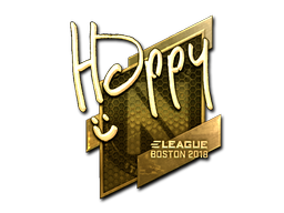 Sticker | Happy (Gold) | Boston 2018