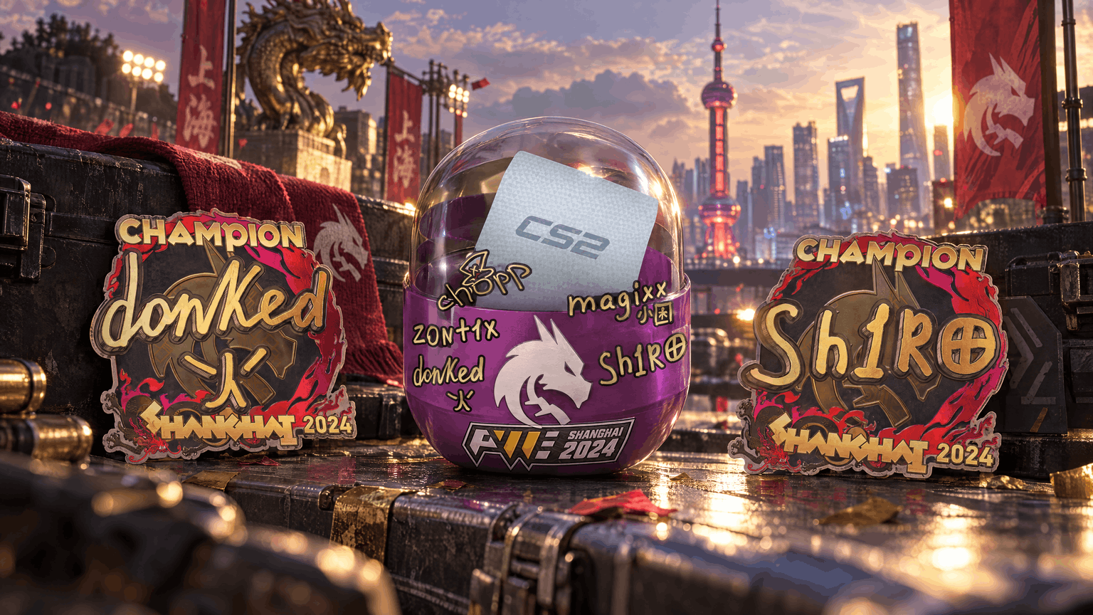 CS2 Update Adds Shanghai 2024 Champion Stickers